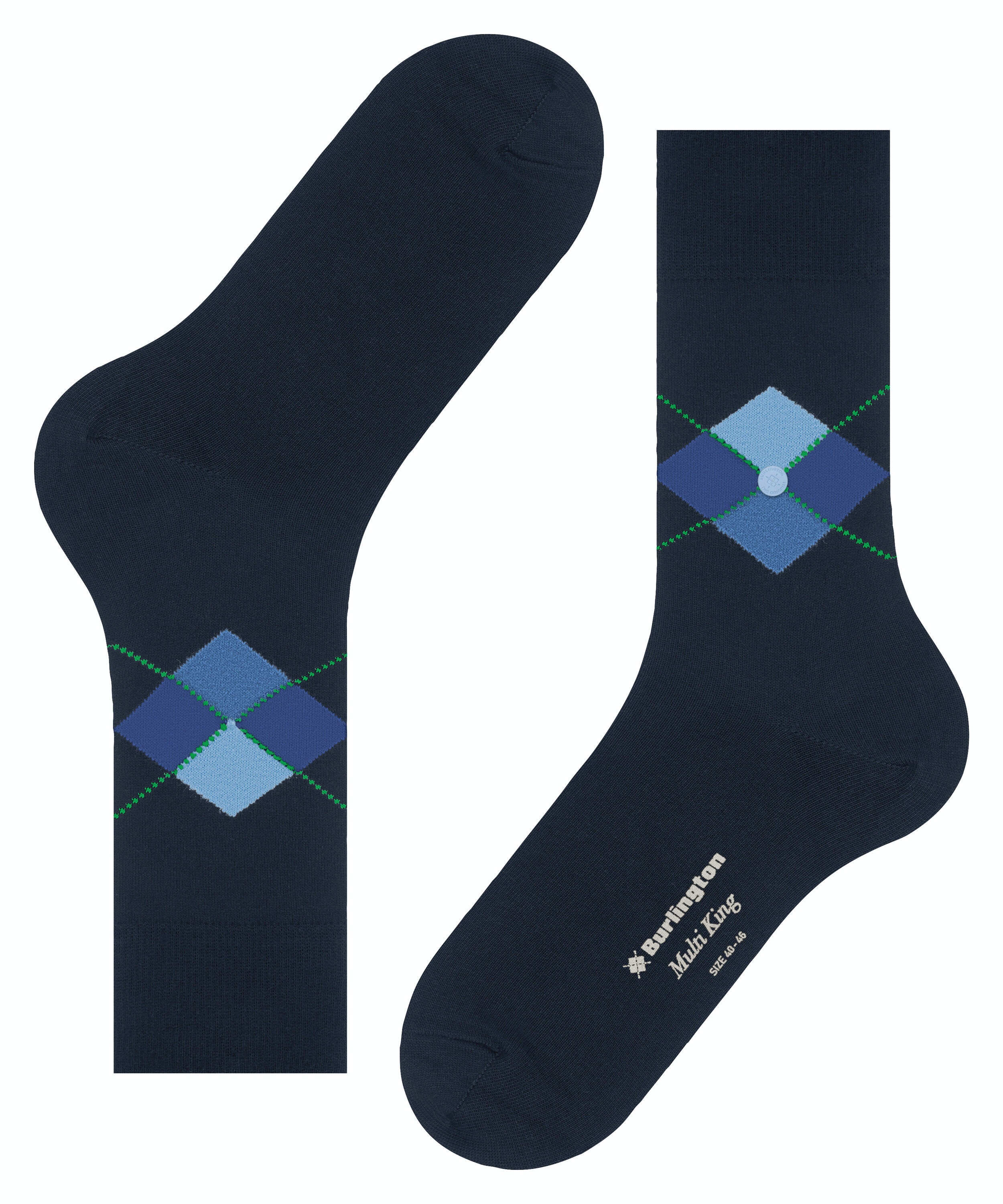 Burlington Multi King herensokken, blauw (marine)