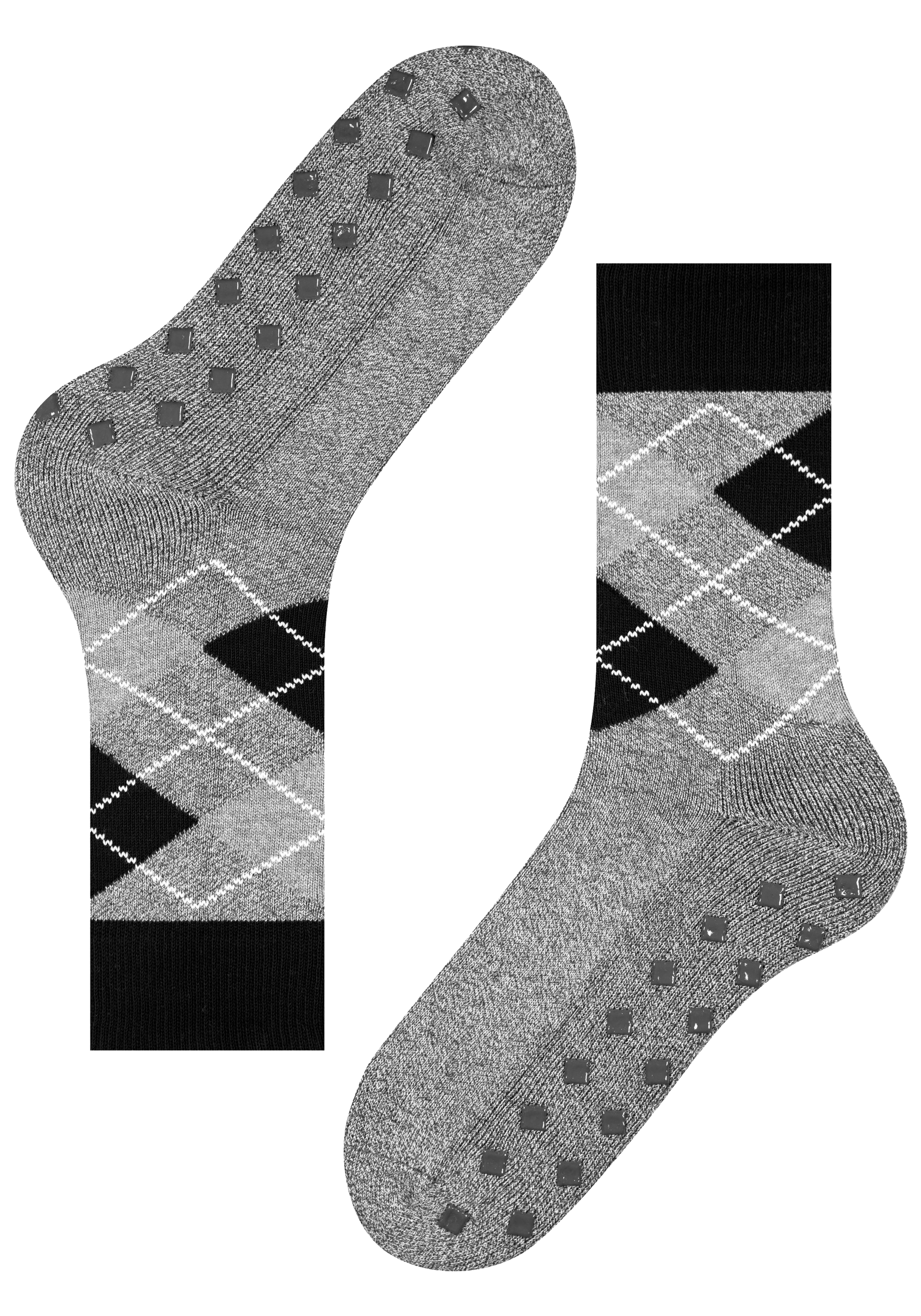 Burlington Argyle Heren Huissokken, grijs geruit