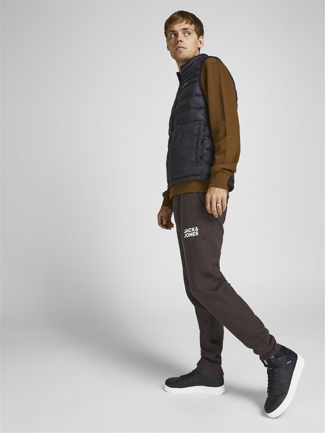 JACK & JONES Gordon Newsoft Sweat Pant regular fit, heren joggingbroek, bruin