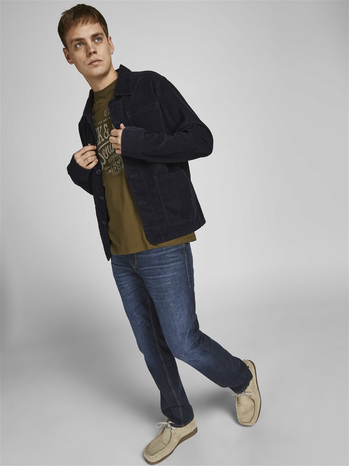 JACK & JONES Clark Original Jos regular fit, heren jeans, denimblauw