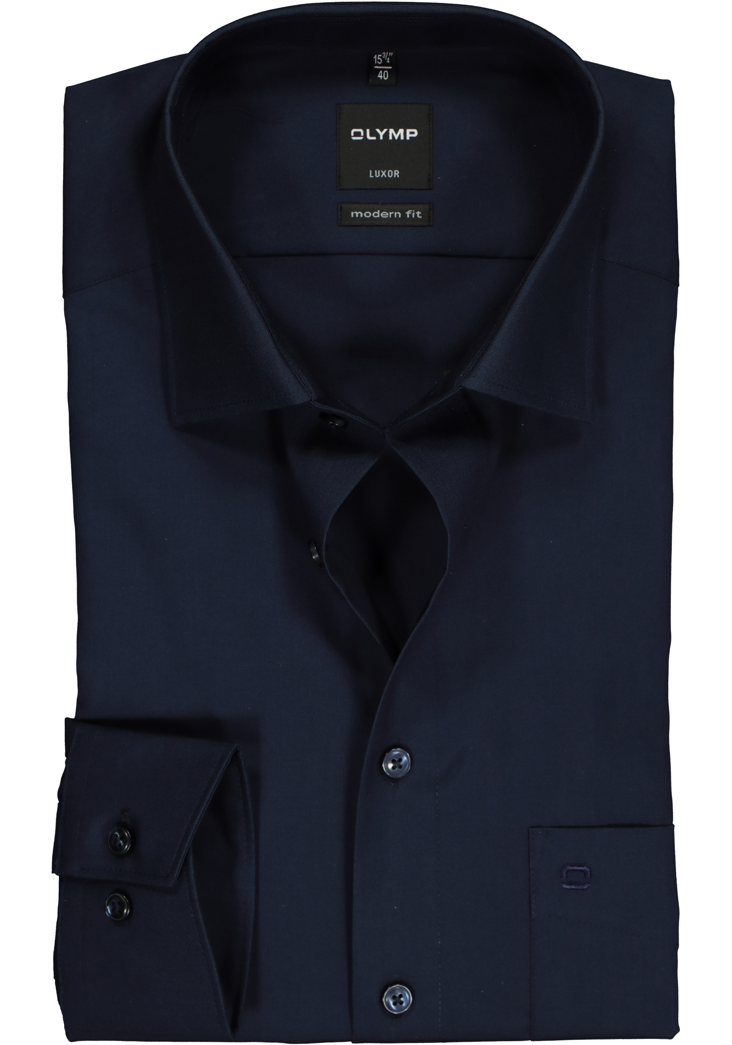 OLYMP Luxor modern fit overhemd, donkerblauw