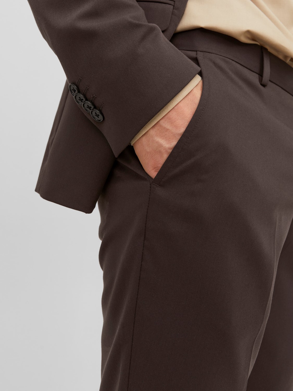 JACK & JONES Franco Trouser slim fit, heren pantalon, donkerbruin