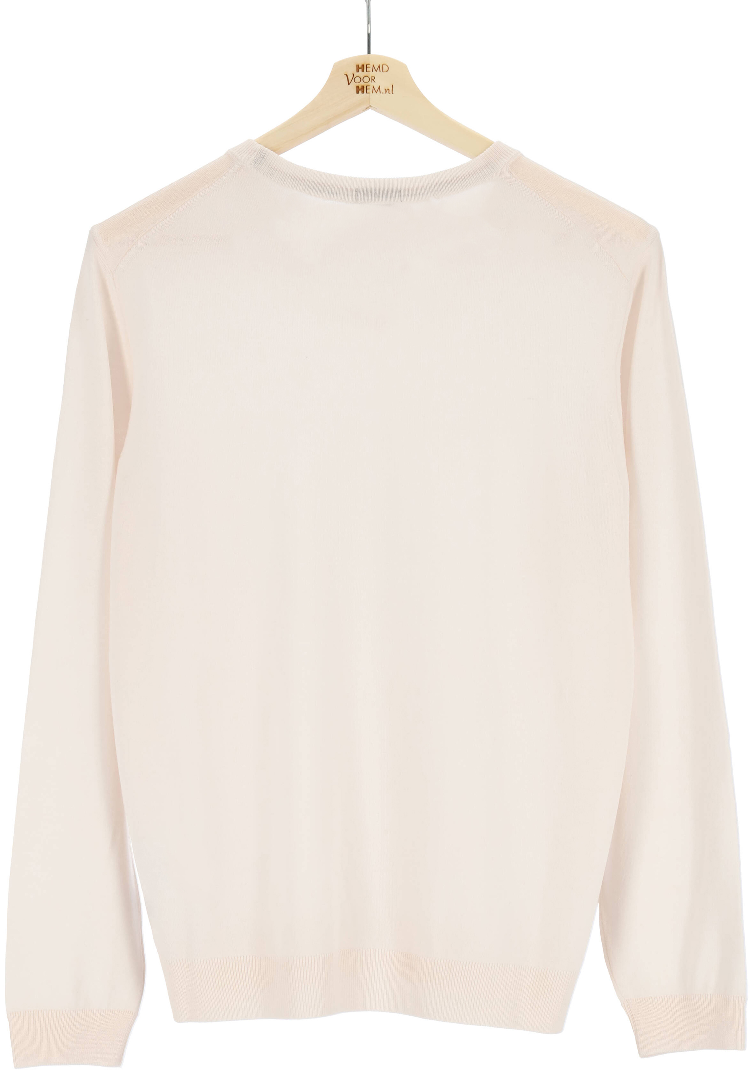 BOSS Melba slim fit trui wol, heren pullover met V-hals, wit