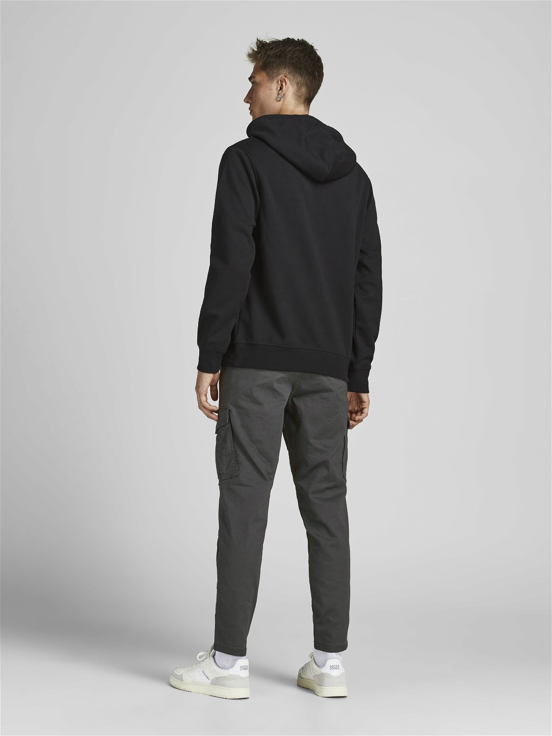 JACK & JONES Ace Dex Tapered loose fit, heren cargo broek, donkergrijs