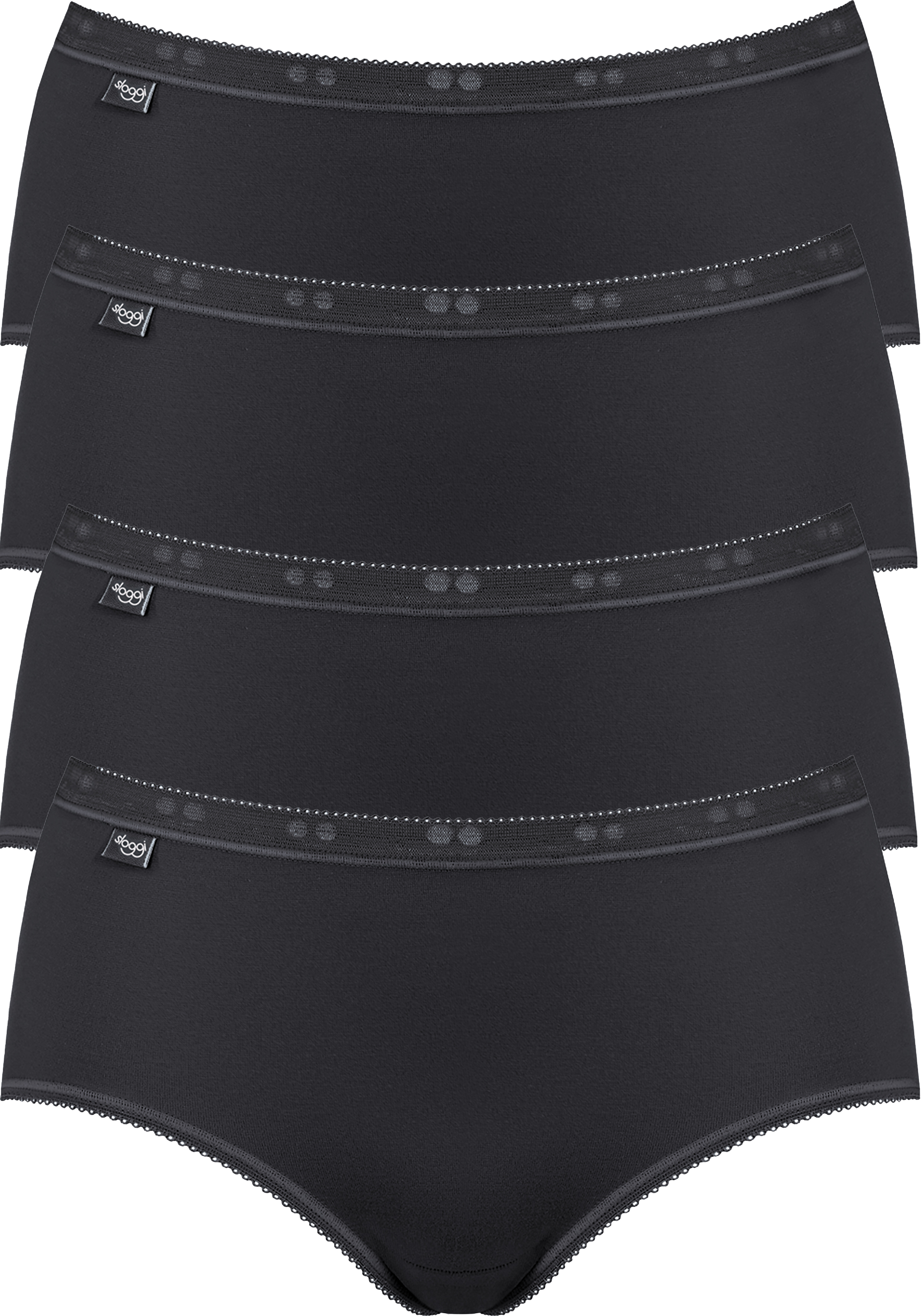 Sloggi Dames slips 24/7 Cotton Midi Slip 8301QG65 6-pack, zwart Sloggi Dames slips 24/7 Cotton Midi Slip 8301QG65 6-pack, zwart