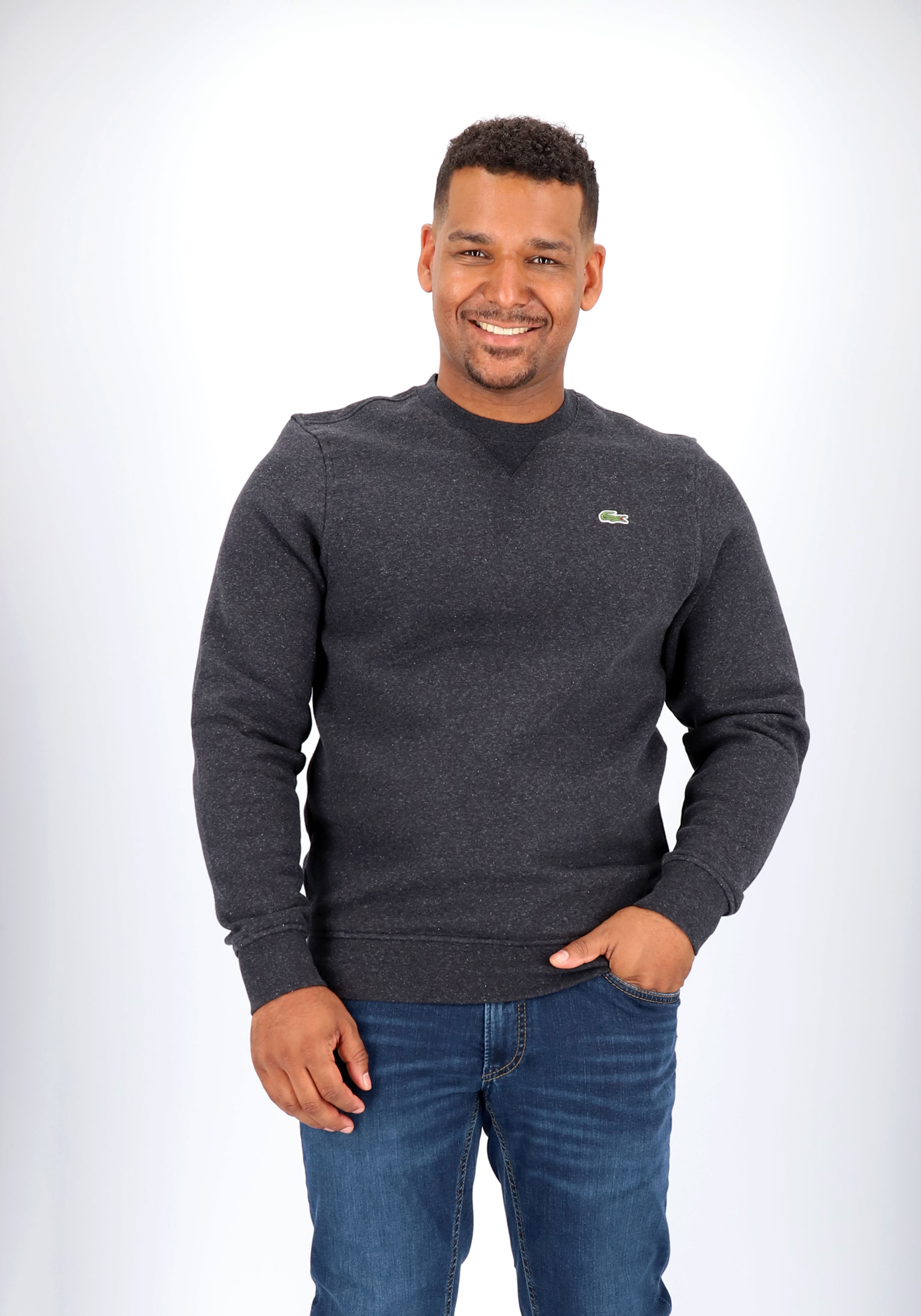 Lacoste heren sweatshirt, antraciet