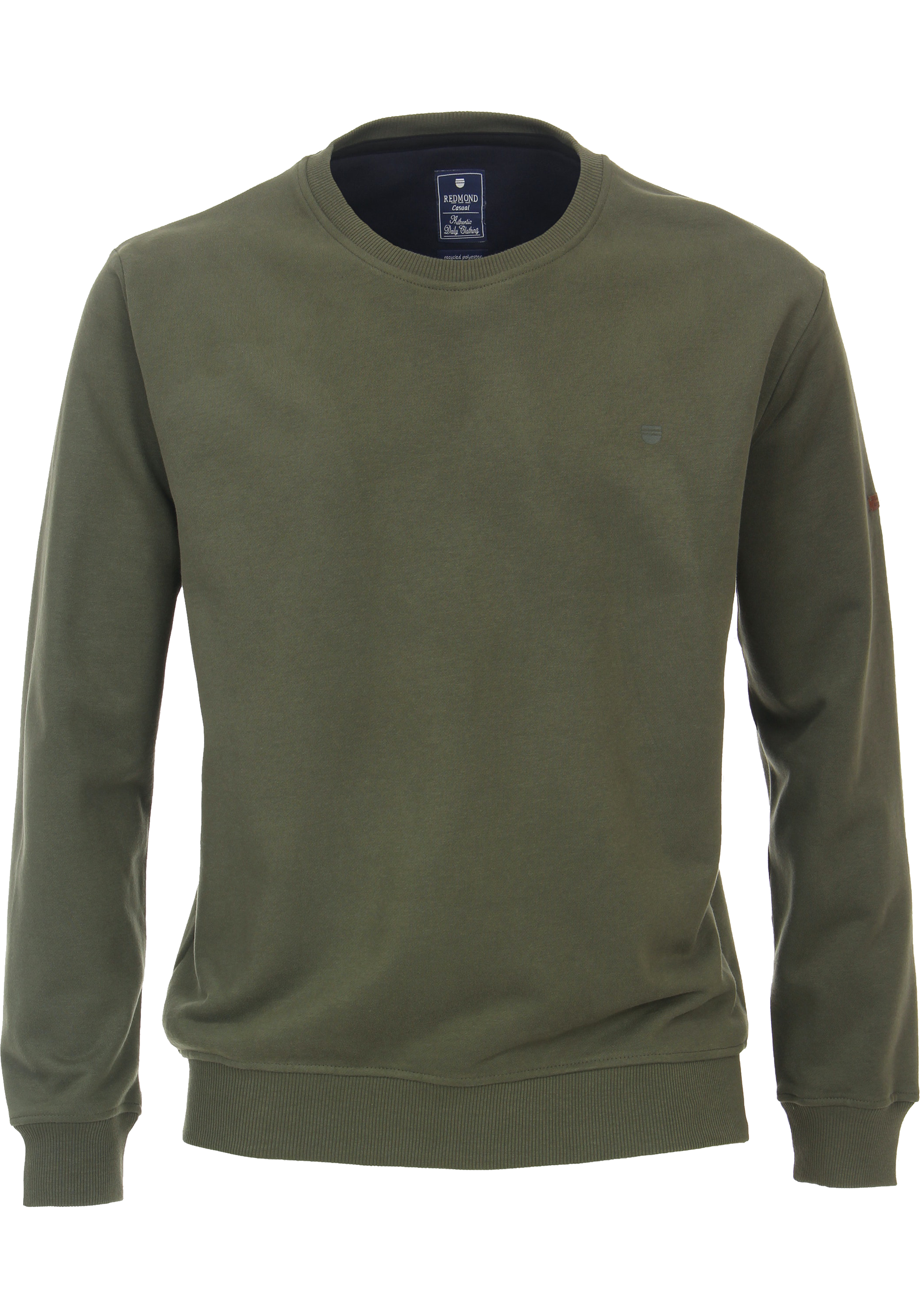 Redmond heren sweatshirt katoenmengsel, O-hals, groen (middeldik)