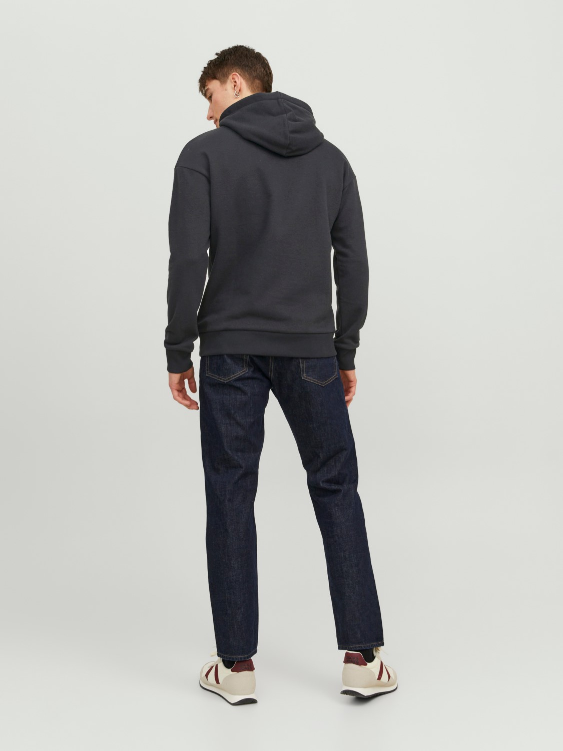 JACK & JONES Josh sweat hood regular fit, heren hoodie katoenmengsel met capuchon, zwart