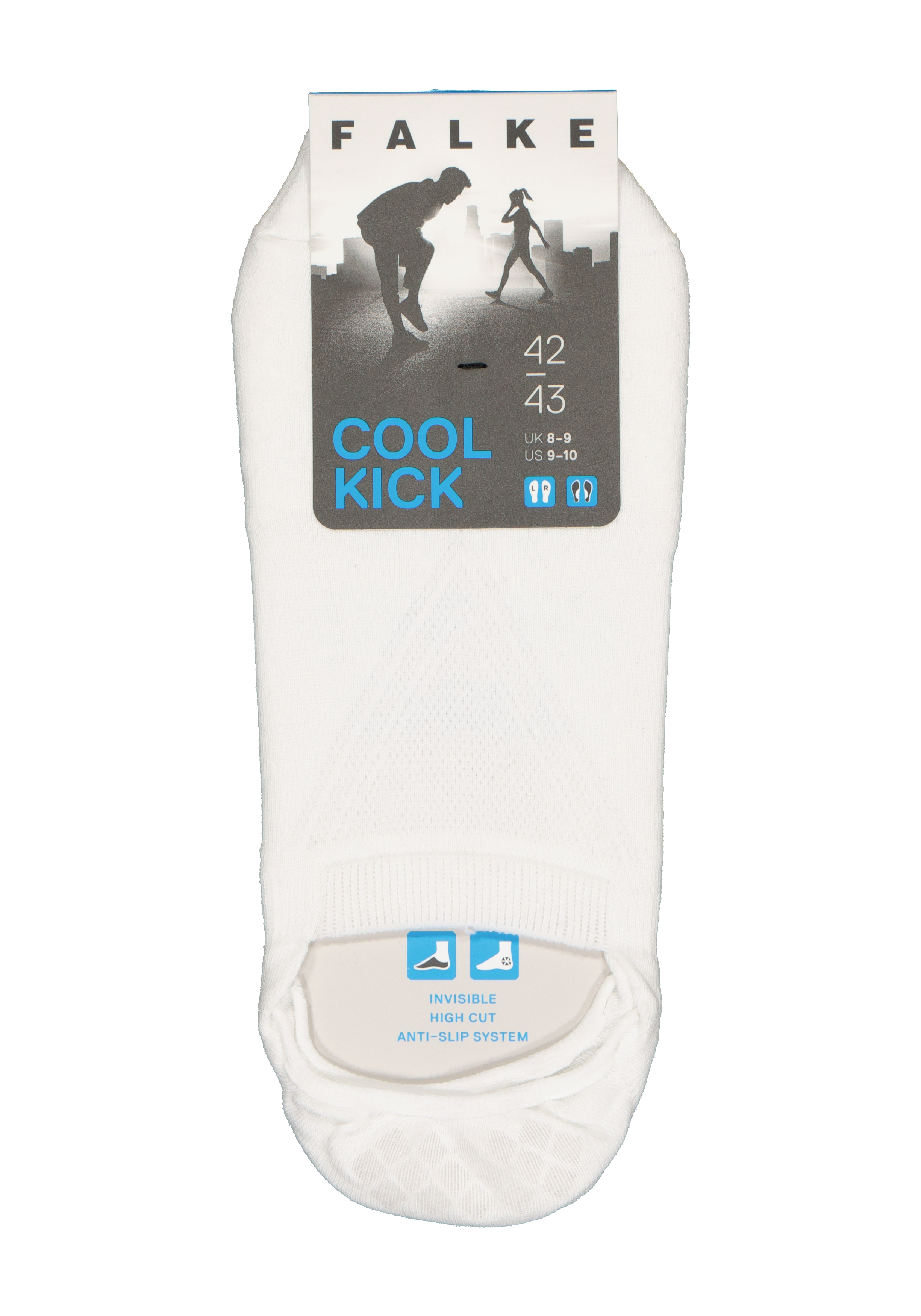 FALKE Cool Kick invisible unisex sokken, wit (white)