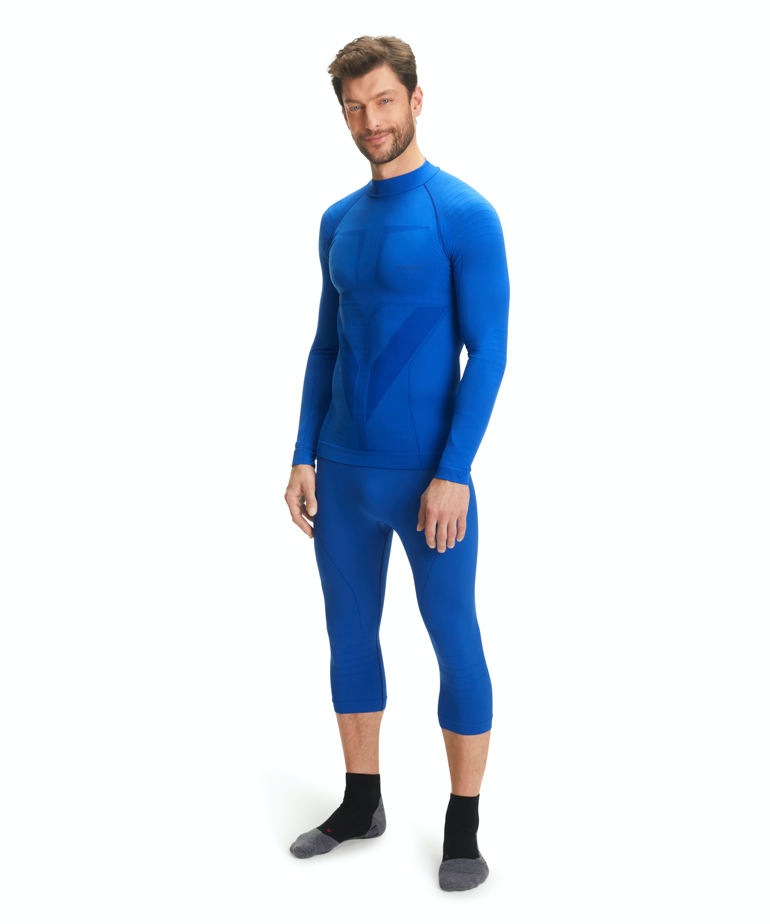 FALKE heren lange mouw shirt Warm, thermoshirt, blauw (yve)