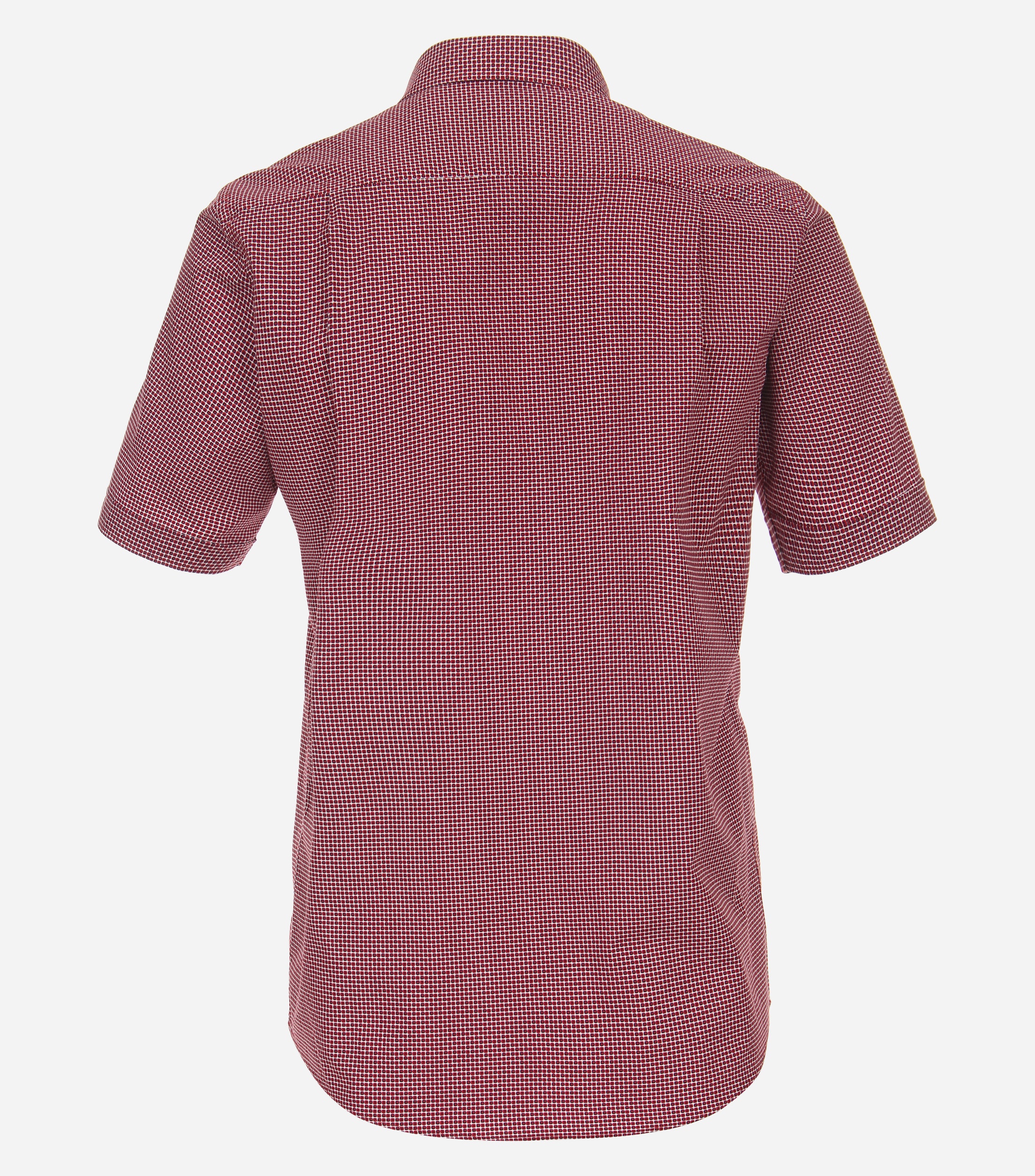Redmond comfort fit overhemd, korte mouw, popeline, rood dessin