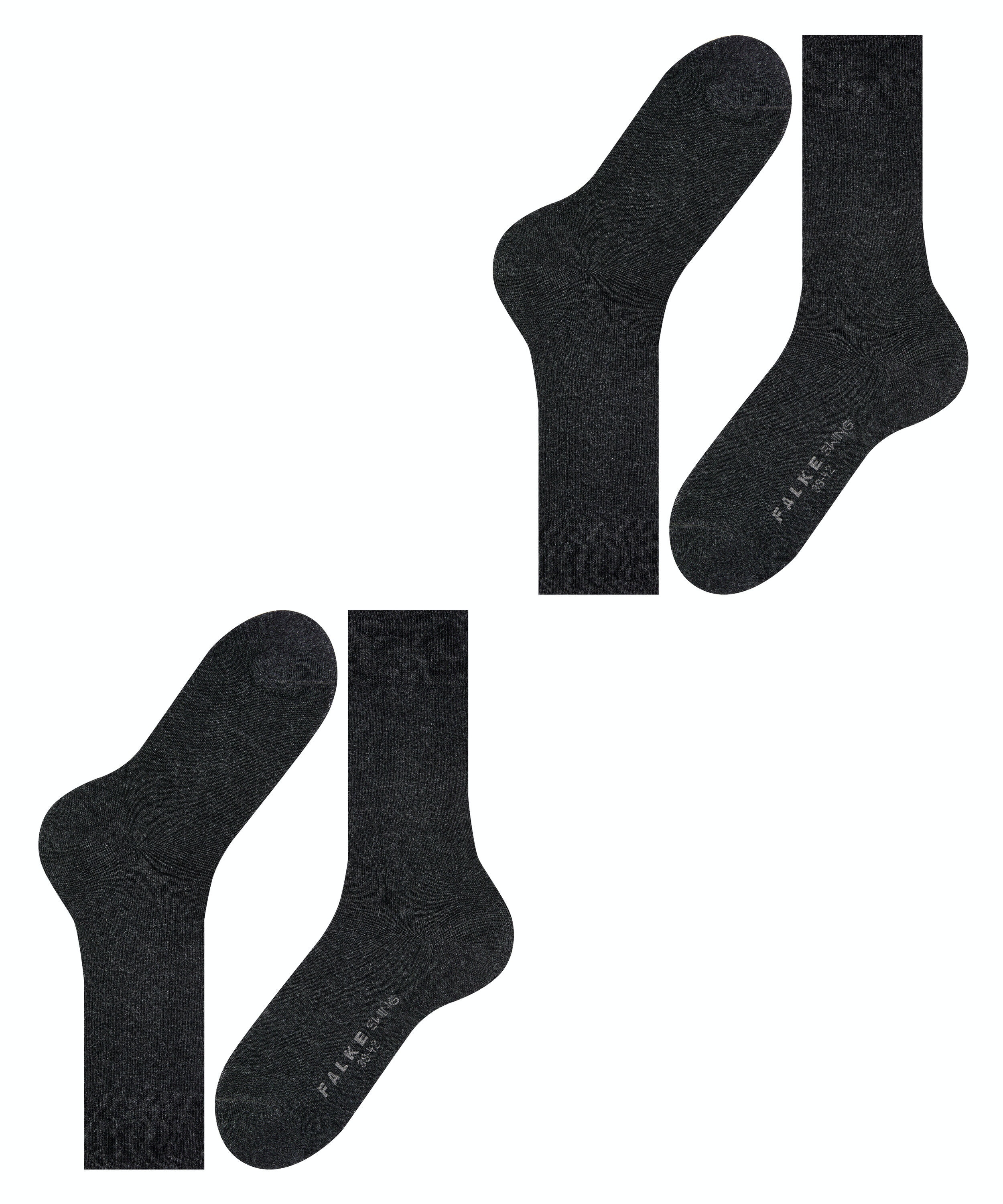 FALKE Swing 2-Pack herensokken (2-pack), antraciet (anthra.mel)