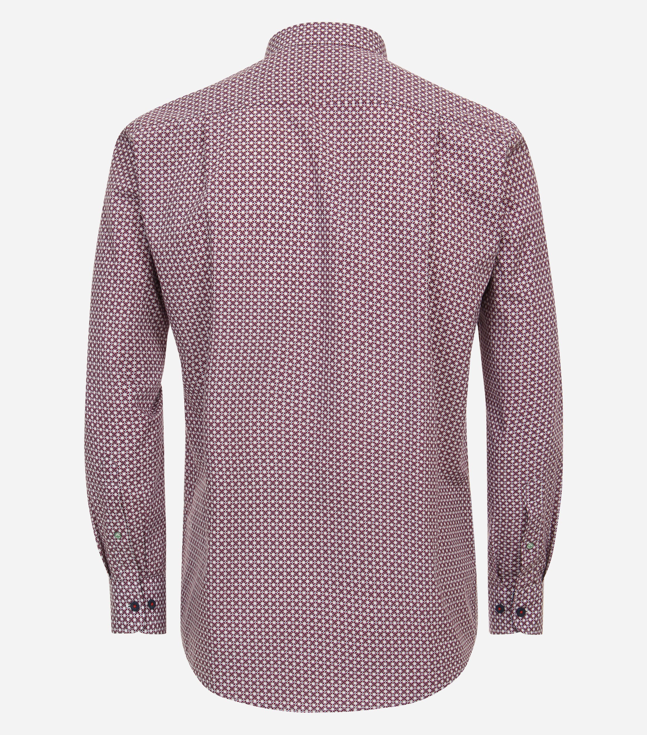 Redmond comfort fit overhemd, popeline, rood dessin