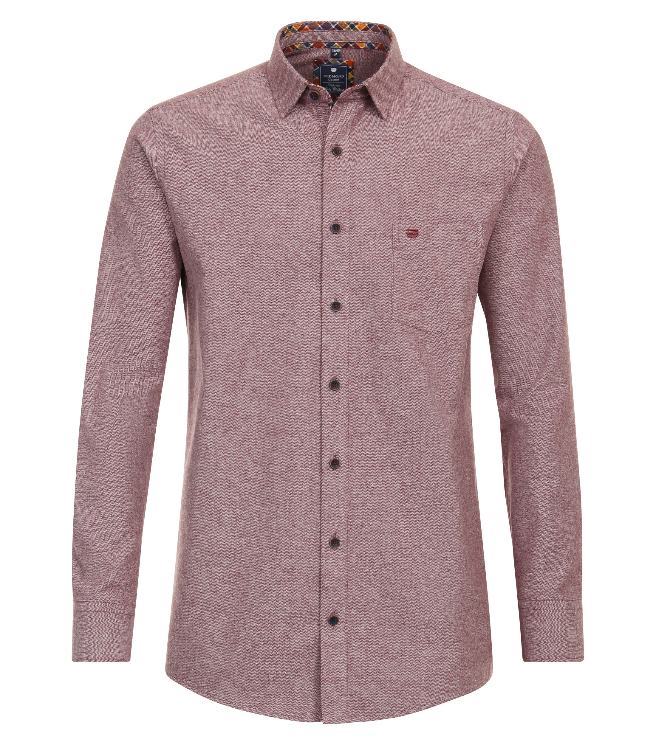 Redmond modern fit overhemd, popeline, rood - 242150110-50