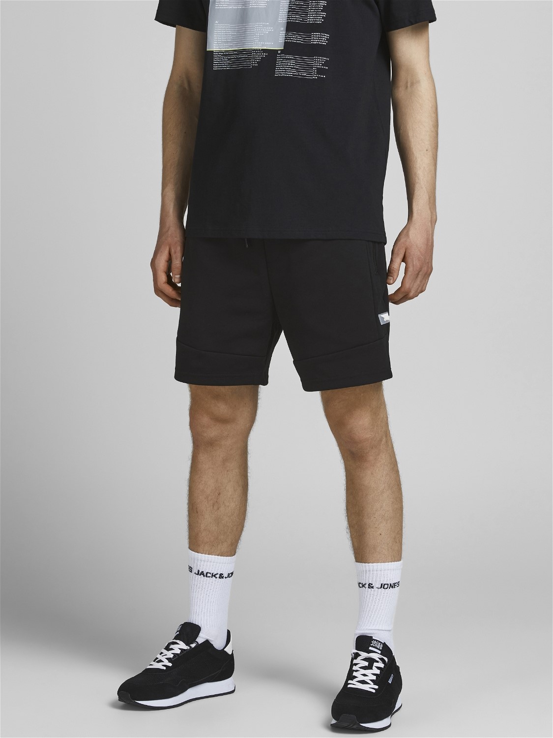 JACK & JONES Gordon Air Sweat Shorts regular fit, heren joggingbroek kort, zwart