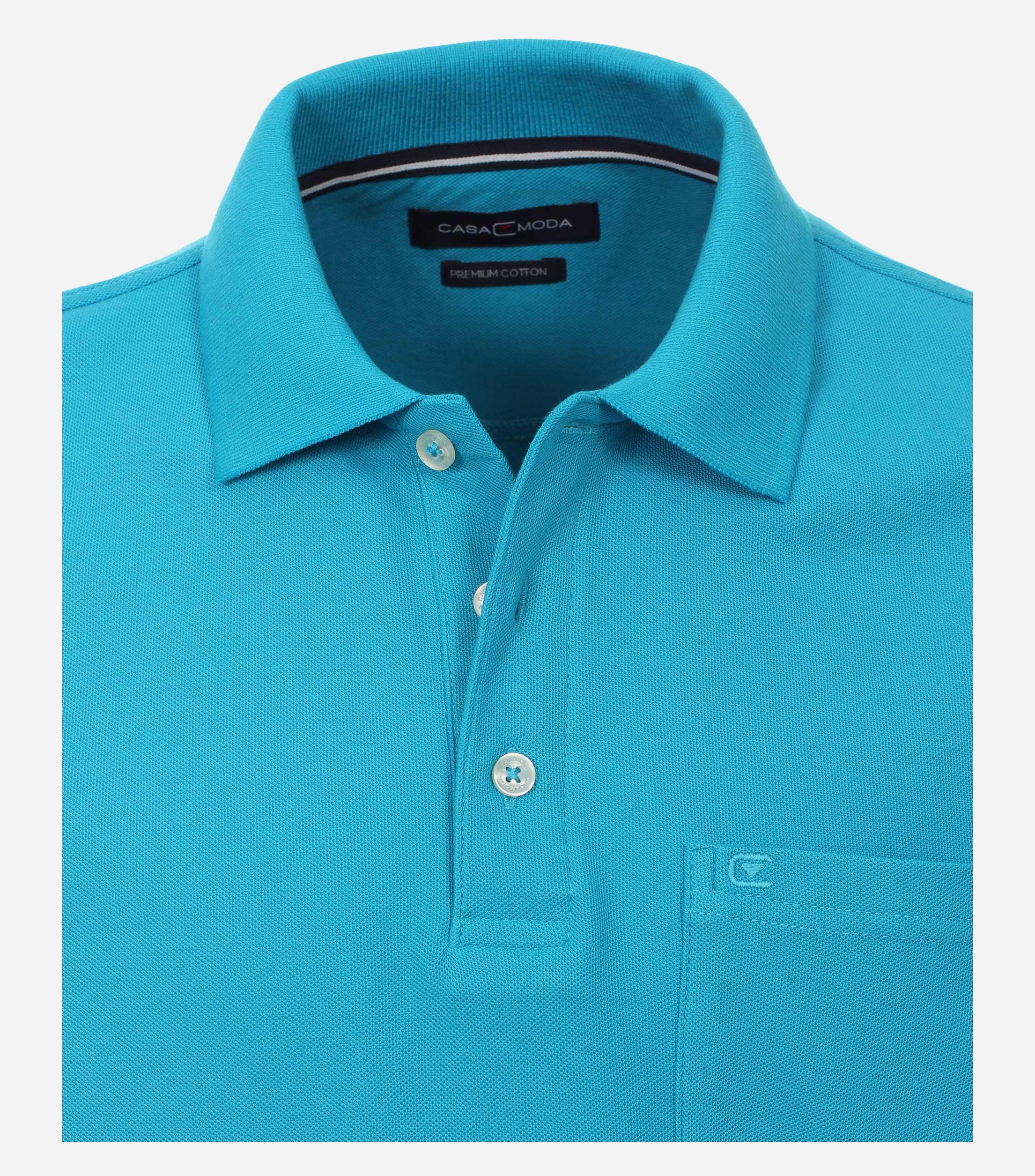 CASA MODA comfort fit heren polo, aqua