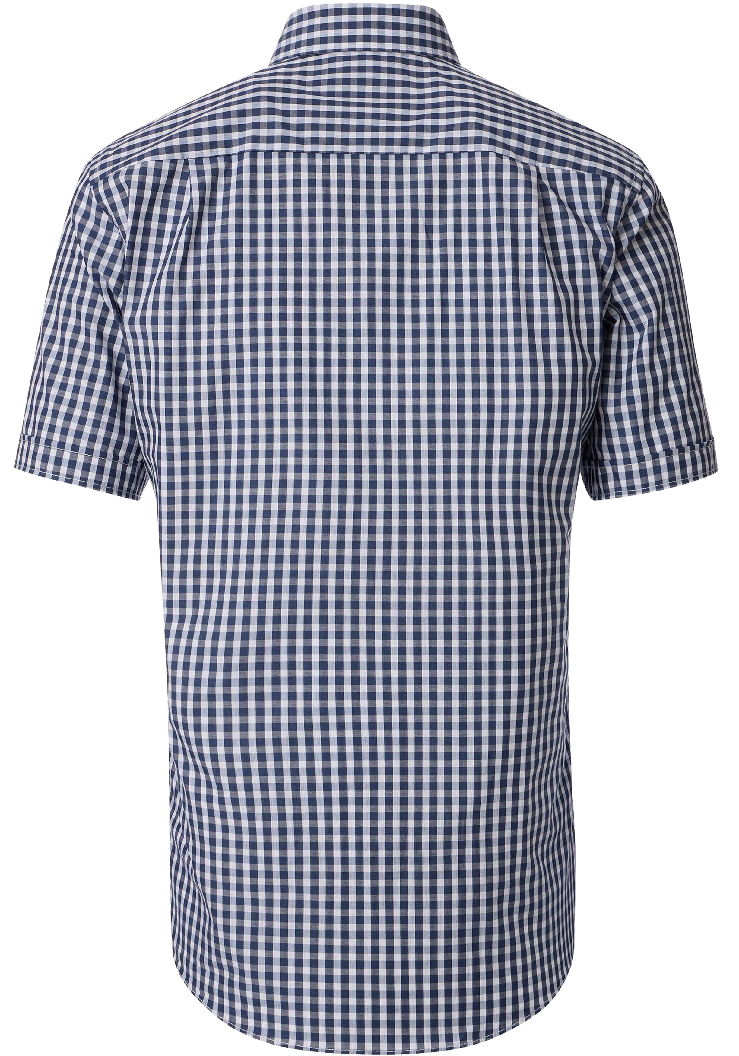CASA MODA Sport comfort fit overhemd, korte mouw, structuur, blauw met wit geruit