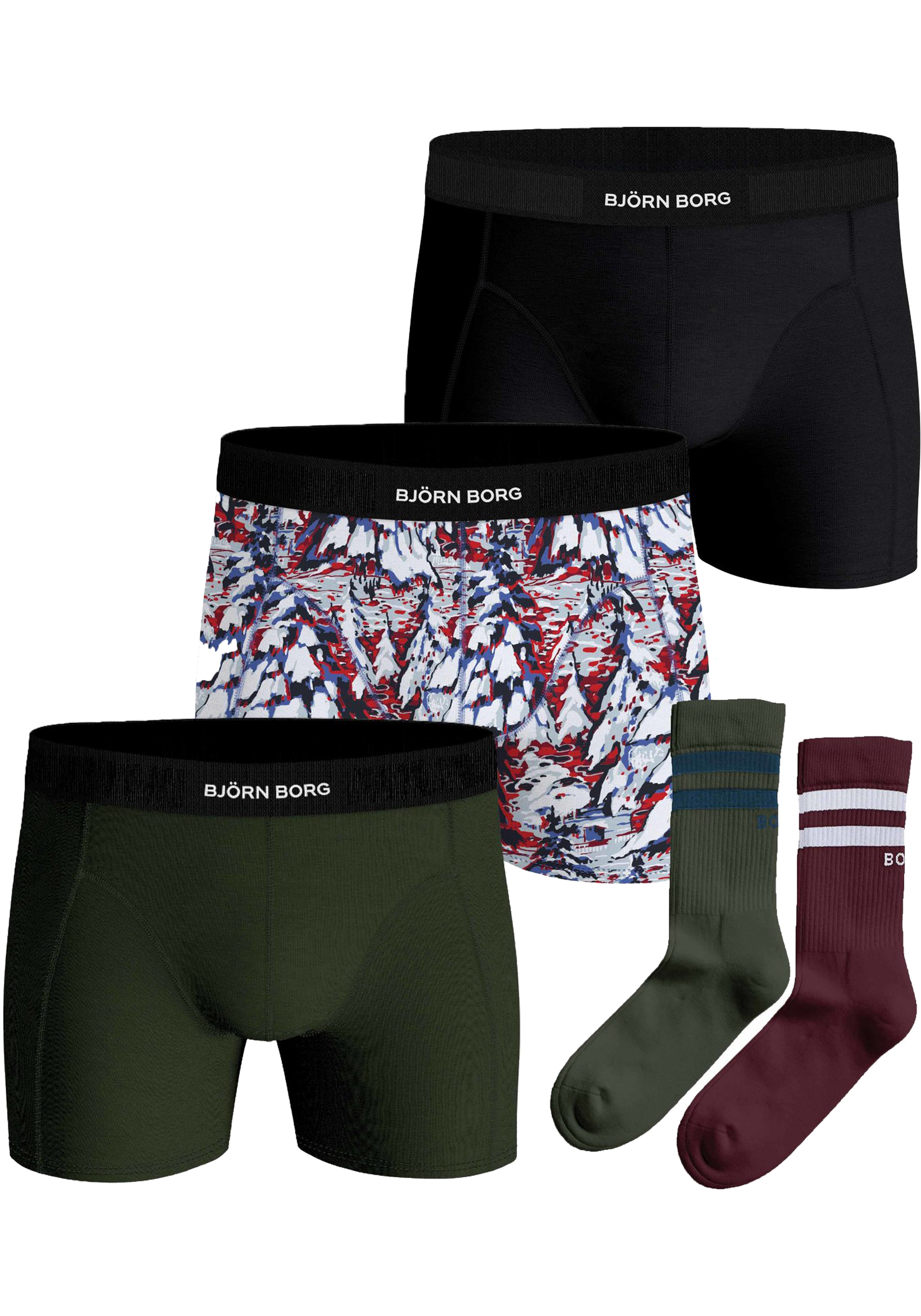 Bjorn Borg Cotton Stretch boxers, heren boxers normale lengte (5-pack), multicolor