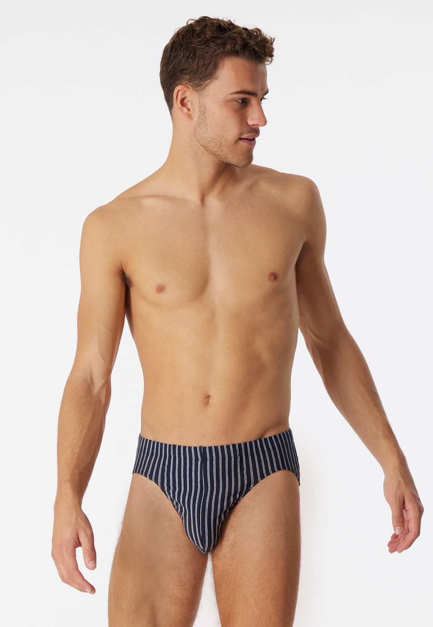 SCHIESSER 95/5 slip (1-pack), heren supermini biologisch katoen gestreept meerkleurig