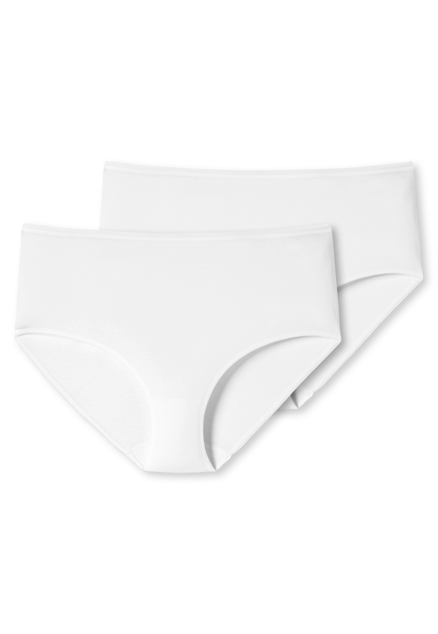 SCHIESSER 95/5 slip (2-pack), dames midi biologisch katoen wit