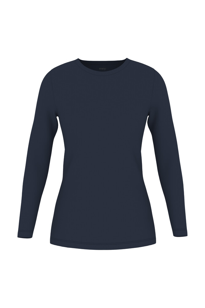 Mey dames T-shirt long sleeve Prfrmnc+, thermo T-shirt lange mouw met O-hals donkerblauw