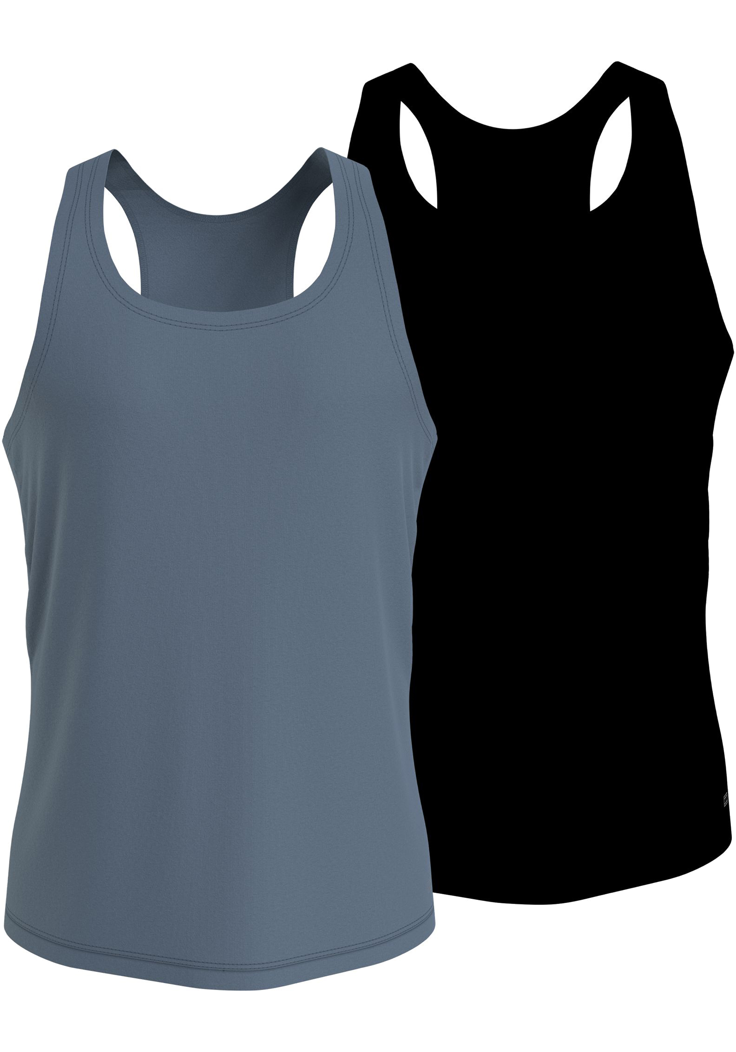 Tommy Hilfiger tanktop (2-pack), heren singlet, grijsblauw, zwart