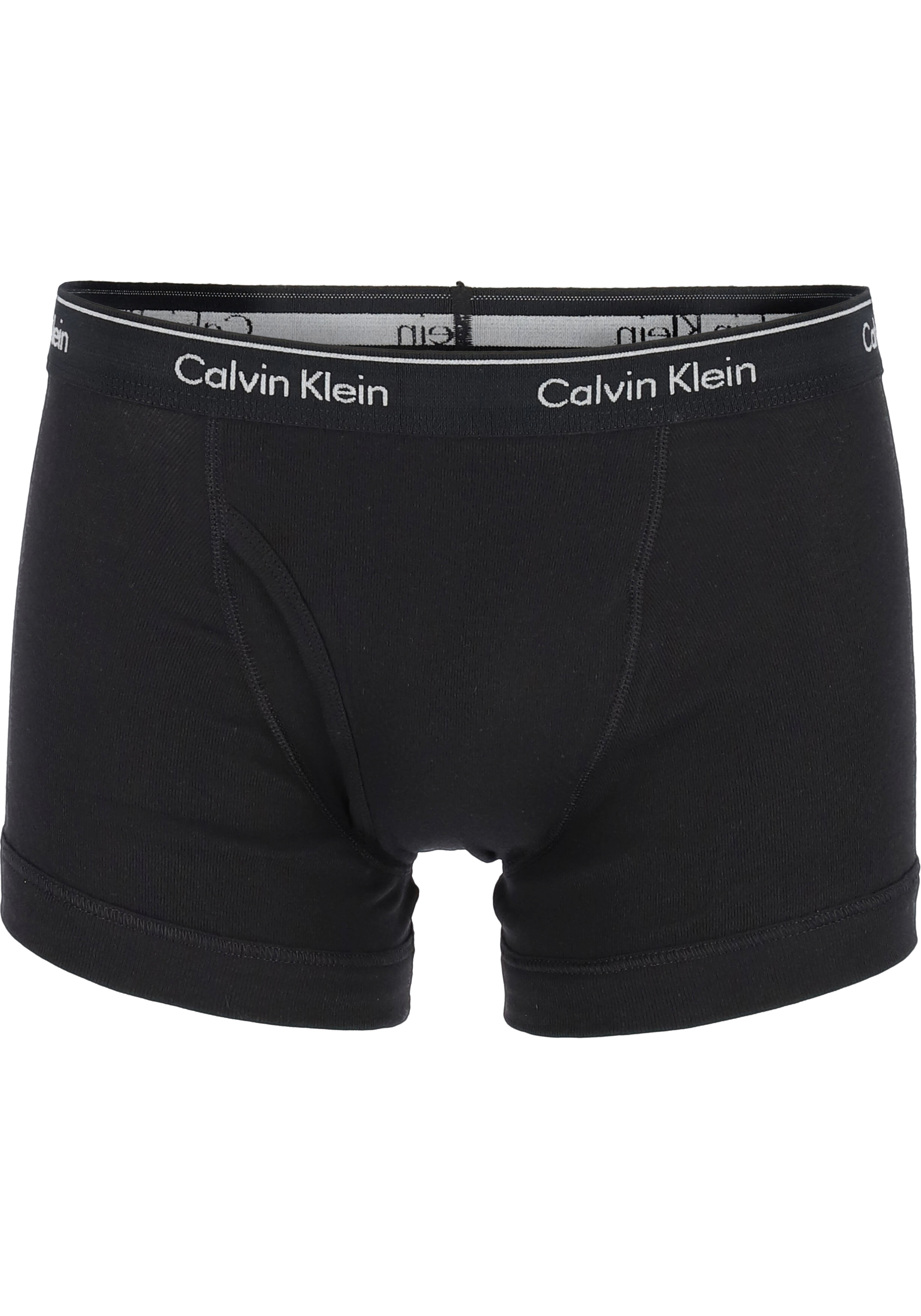 Calvin Klein trunks (3-pack), heren boxer normale lengte met gulp, zwart, wit, grijs