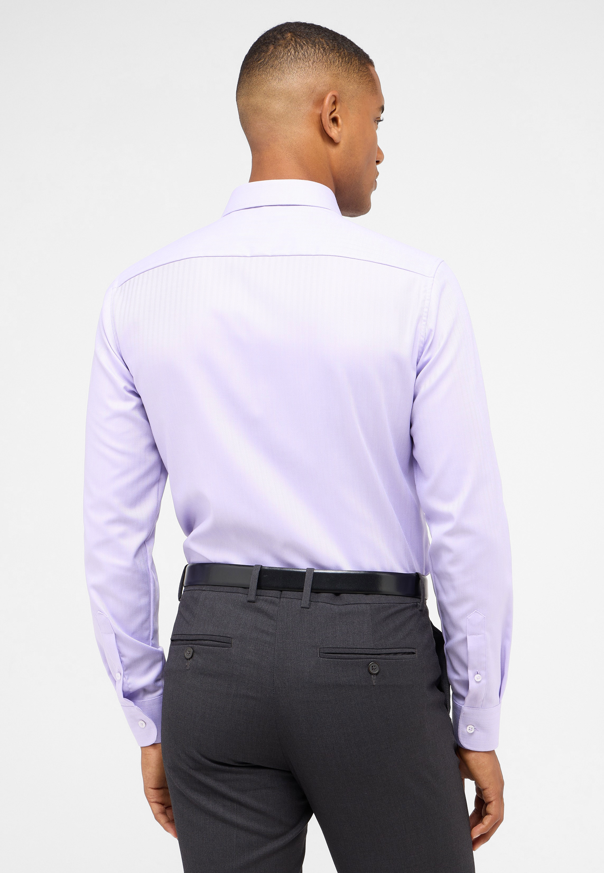 ETERNA slim fit overhemd, structuur, paars