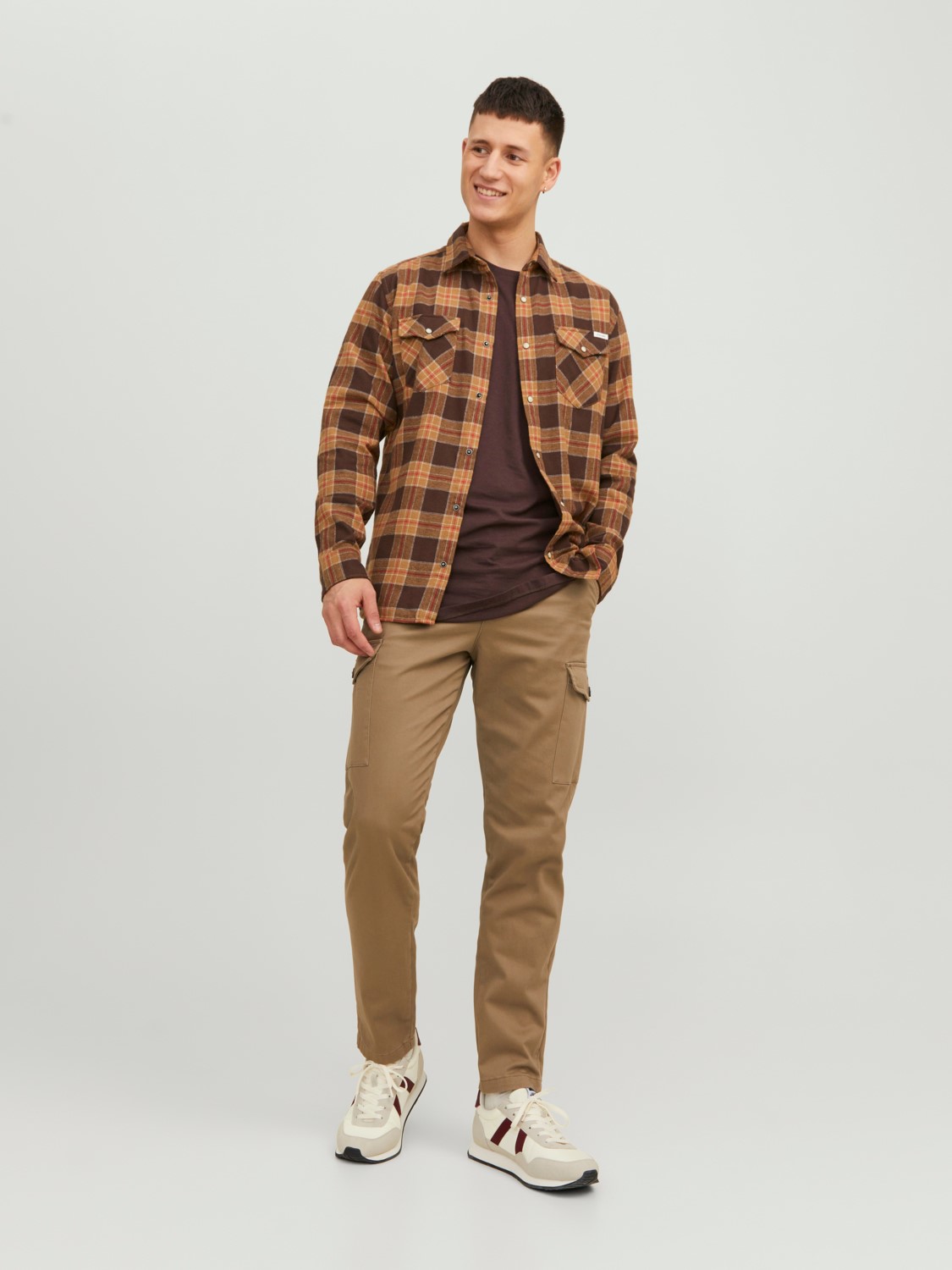 JACK & JONES Ollie Bowie Cargo loose fit, heren cargo broek, beige