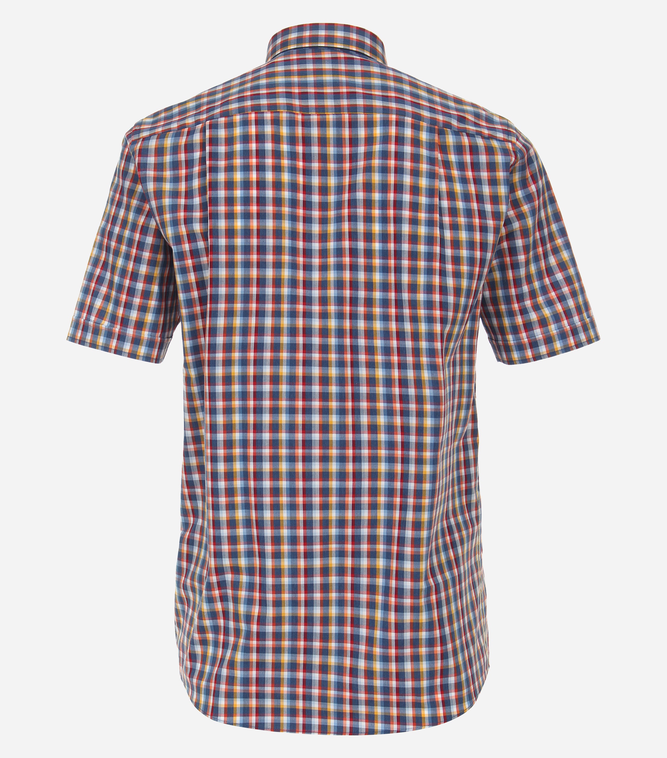 Redmond comfort fit overhemd, korte mouw, popeline, rood geruit
