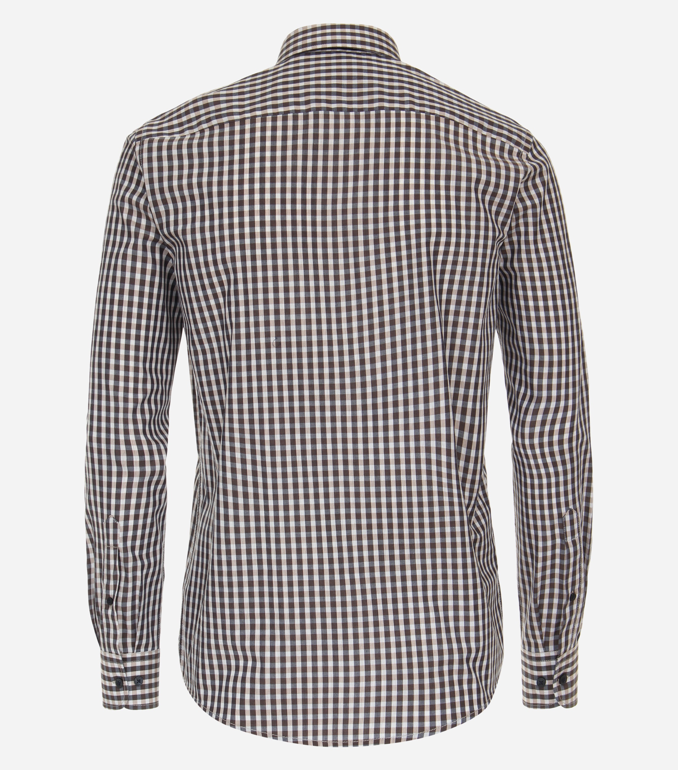 CASA MODA Sport casual fit overhemd, structuur, beige geruit