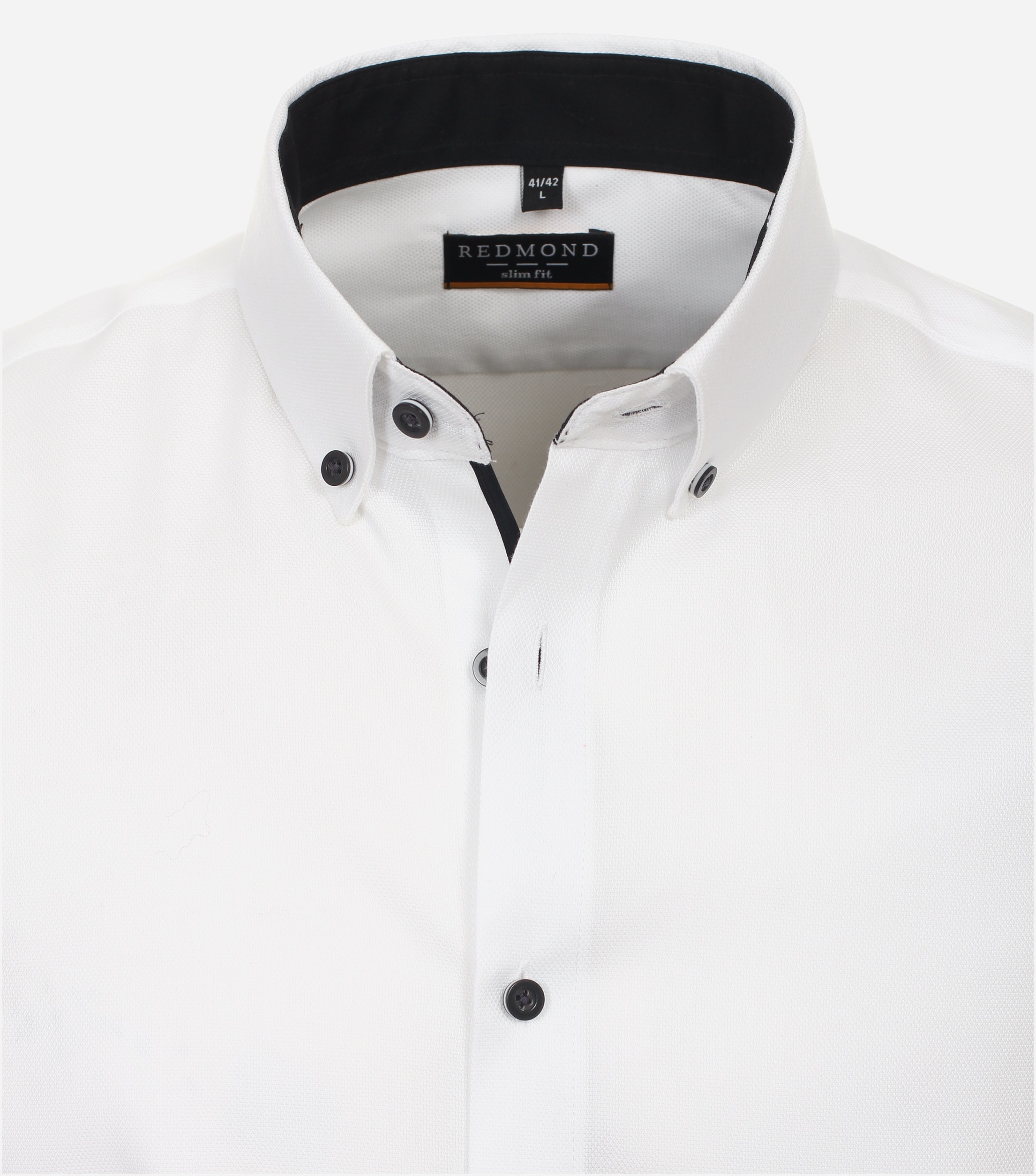 Redmond slim fit overhemd, popeline, wit dessin