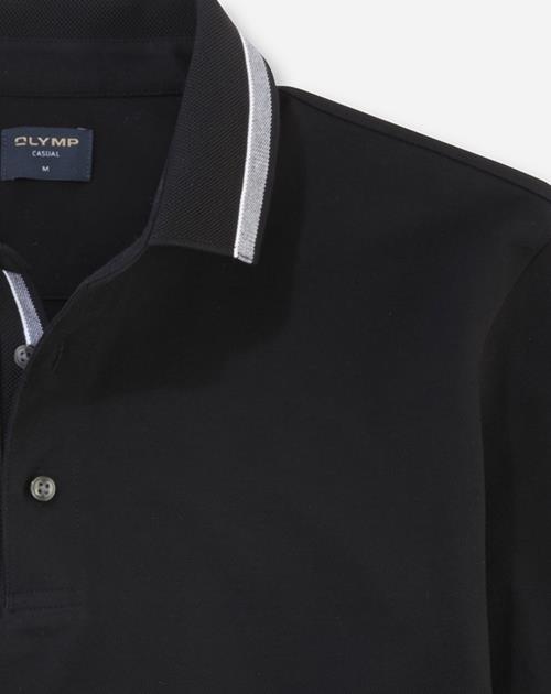 OLYMP Polo Casual, modern fit polo, zwart