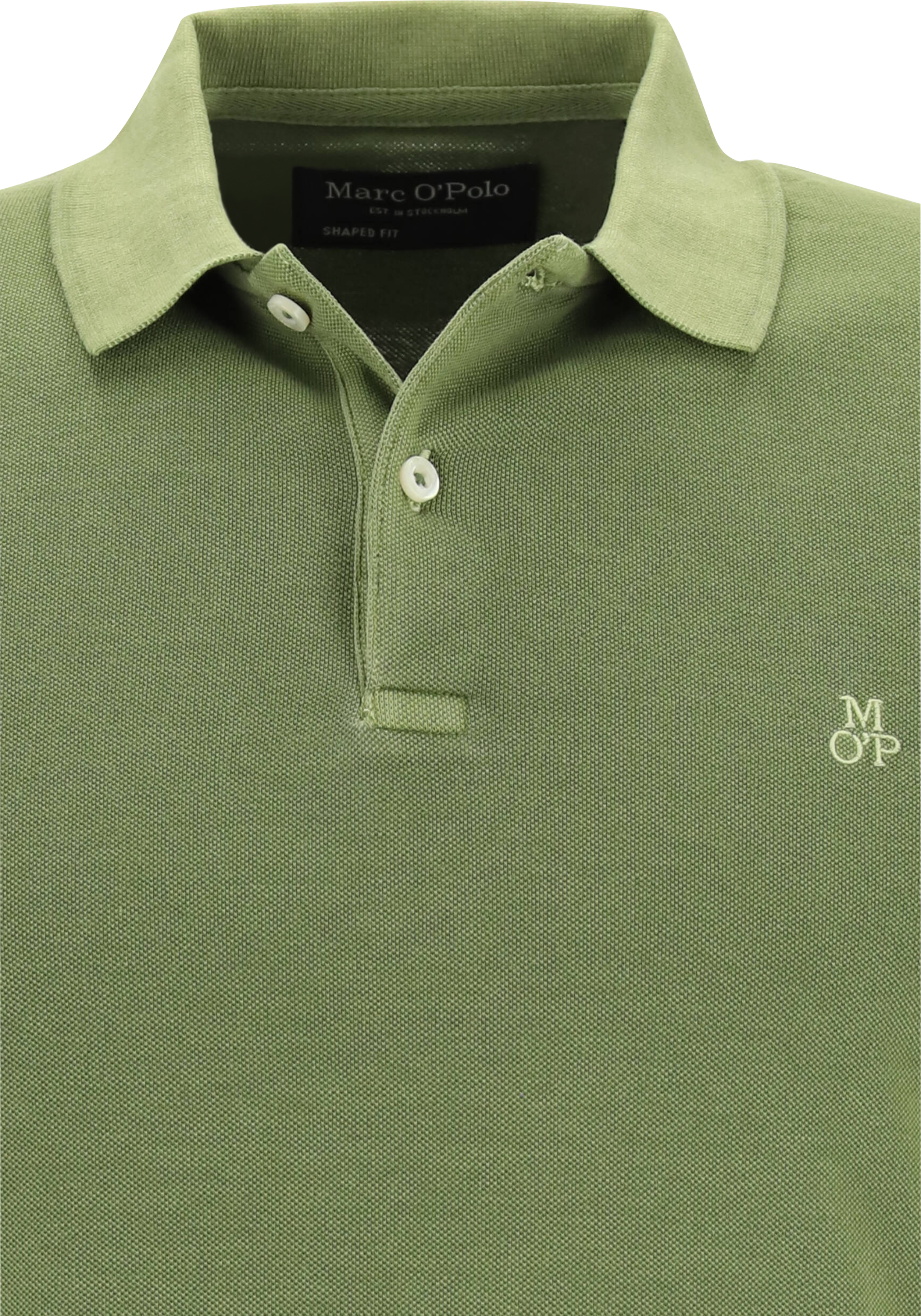 Marc O'Polo shaped fit polo, heren poloshirt, groen