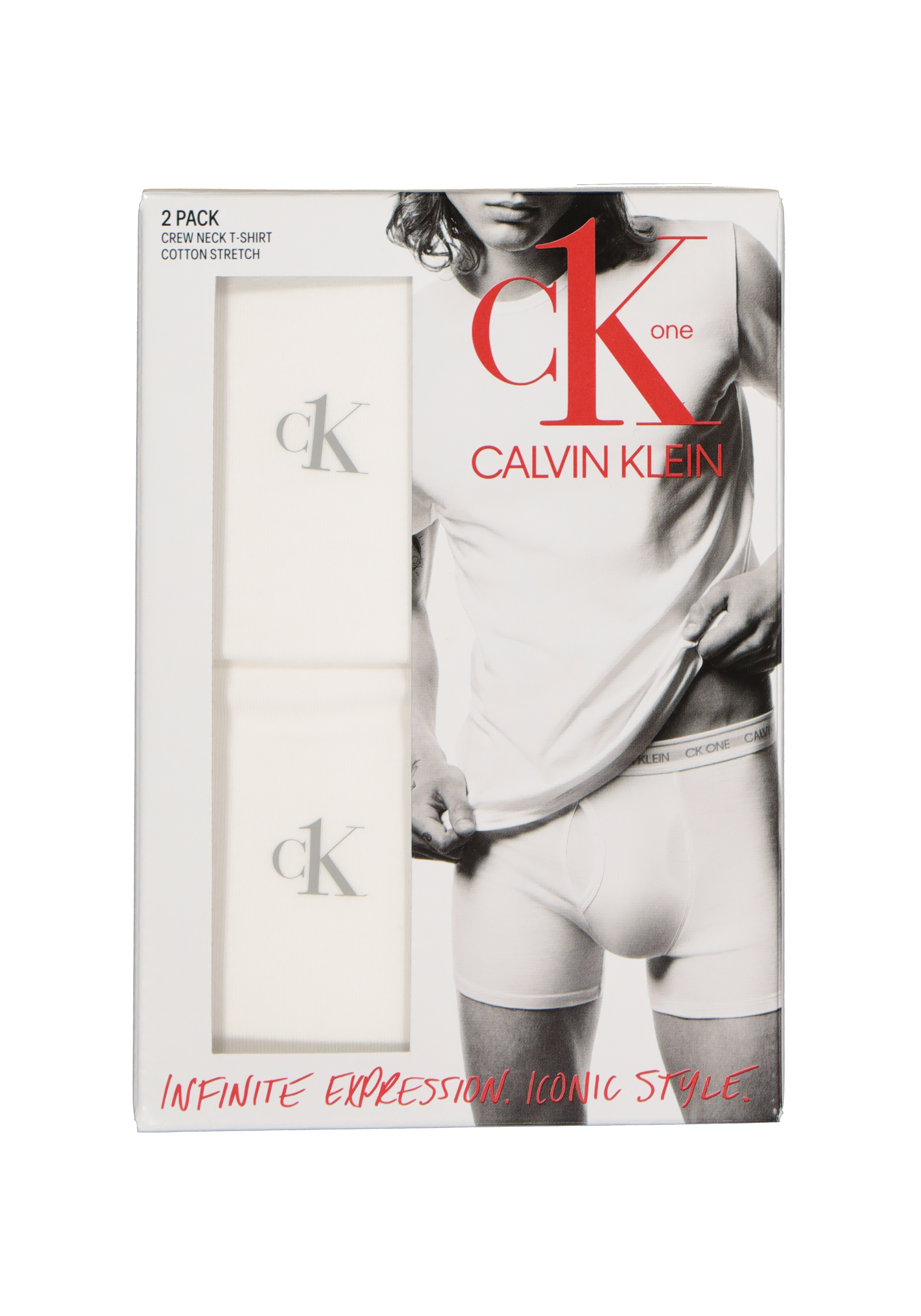 Calvin Klein CK ONE cotton crew neck T-shirts (2-pack), heren T-shirts O-hals, wit