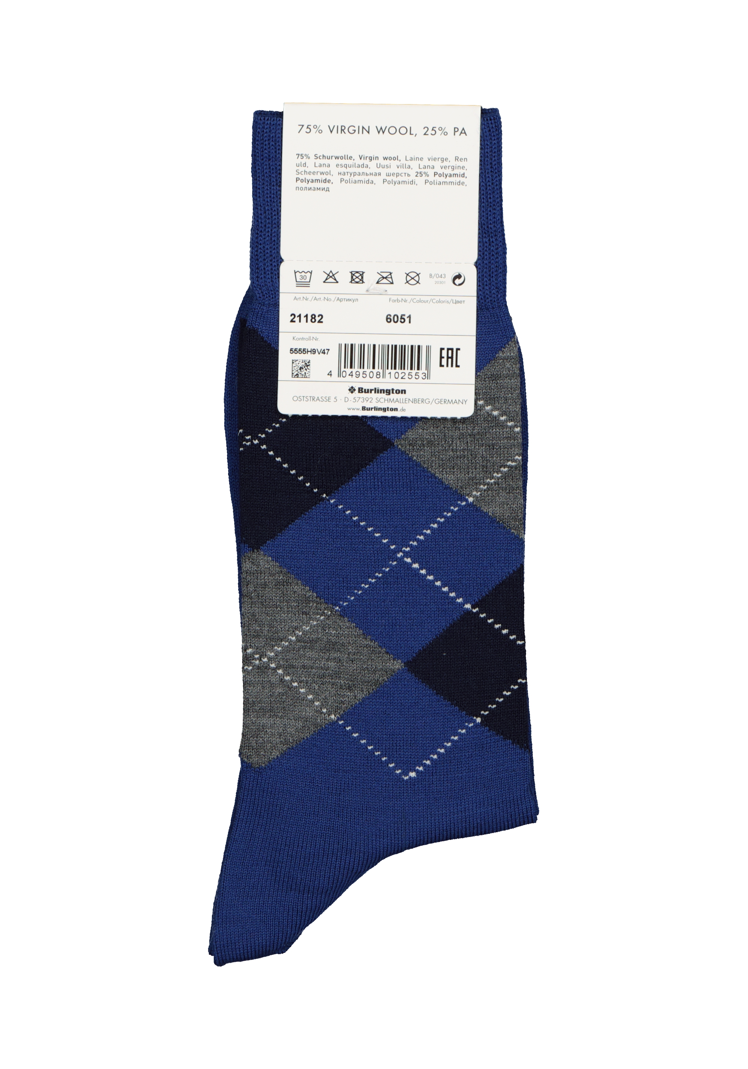 Burlington Bloomsbury damessokken, blauw (marine
