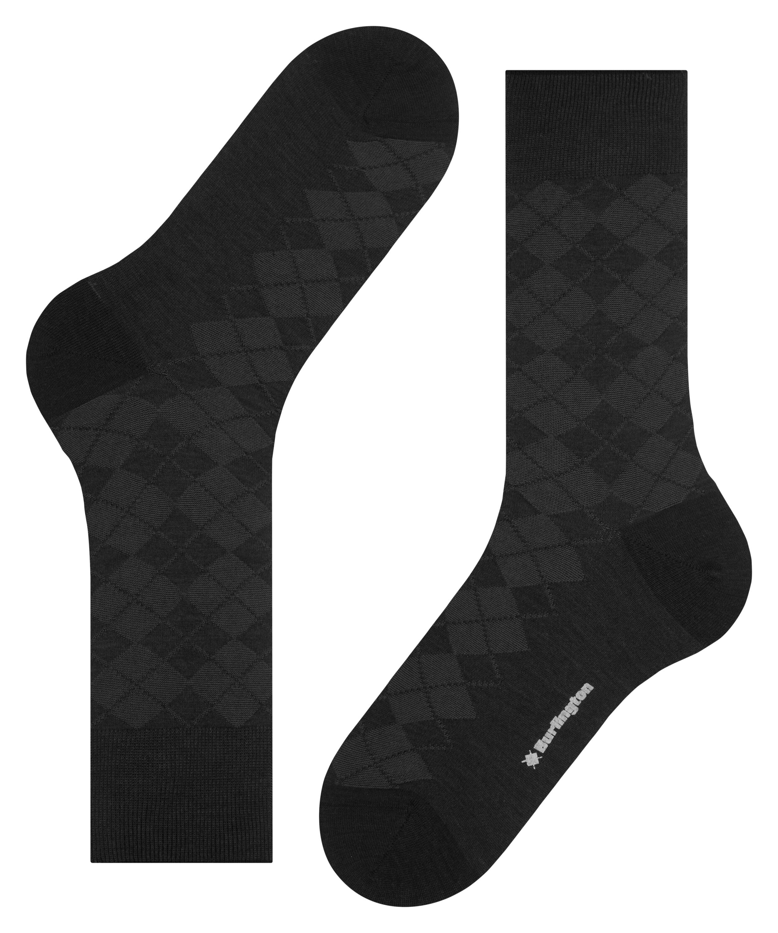 Burlington Leyton herensokken, zwart (black)