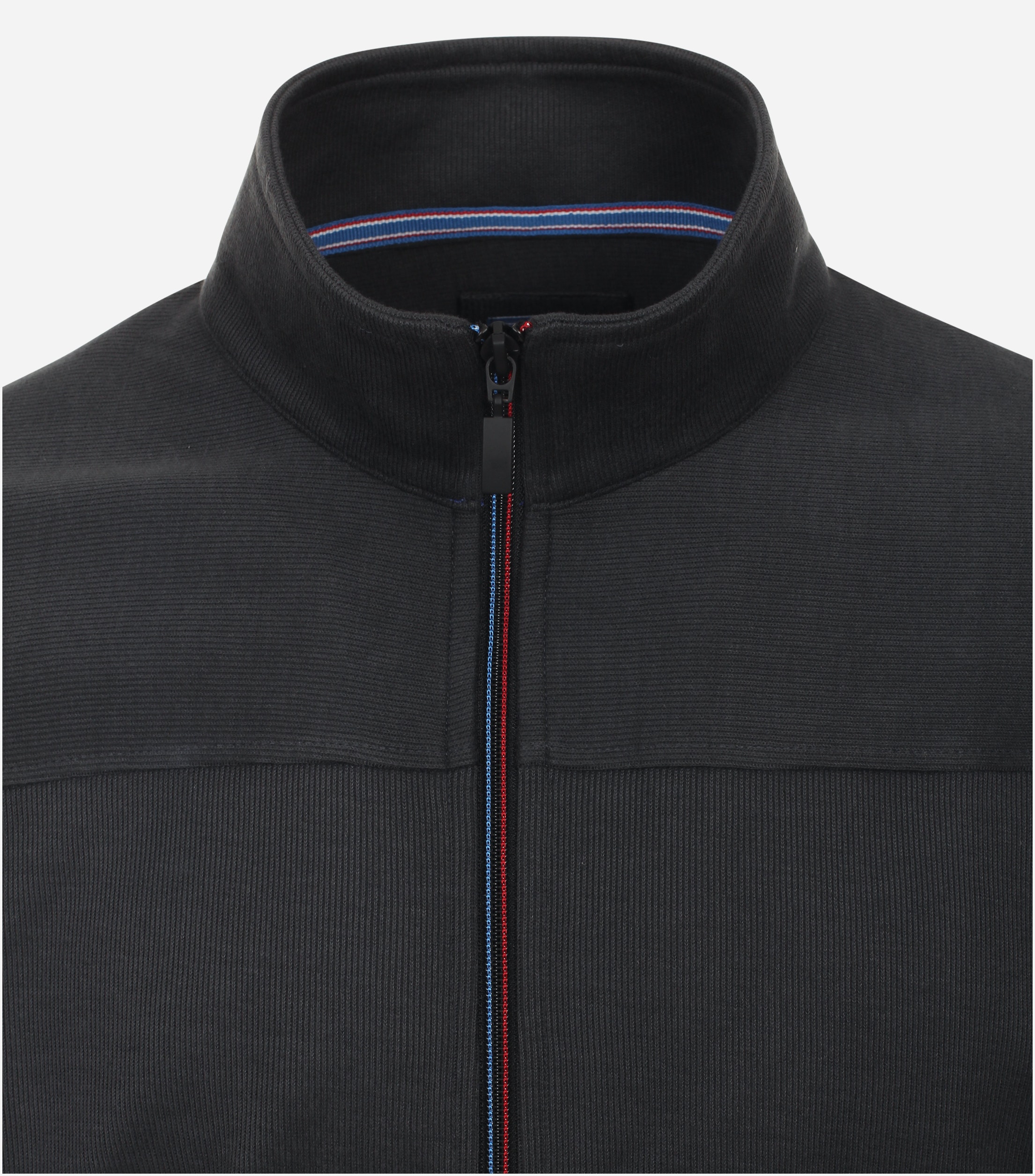 Redmond heren sweatvest katoen, opstaande kraag, grijs (middeldik)