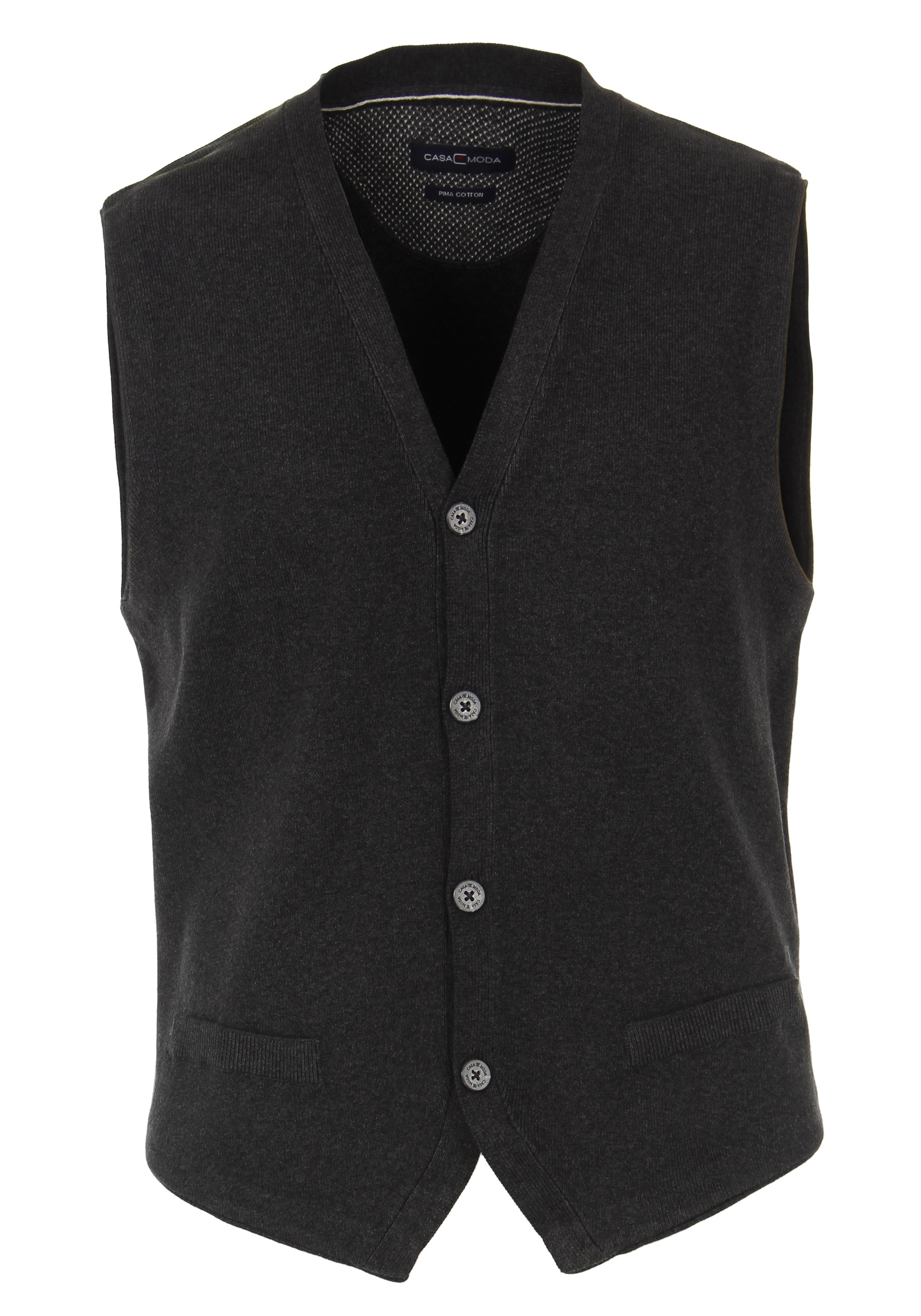 CASA MODA mouwloos heren vest katoen, antraciet - Main Image