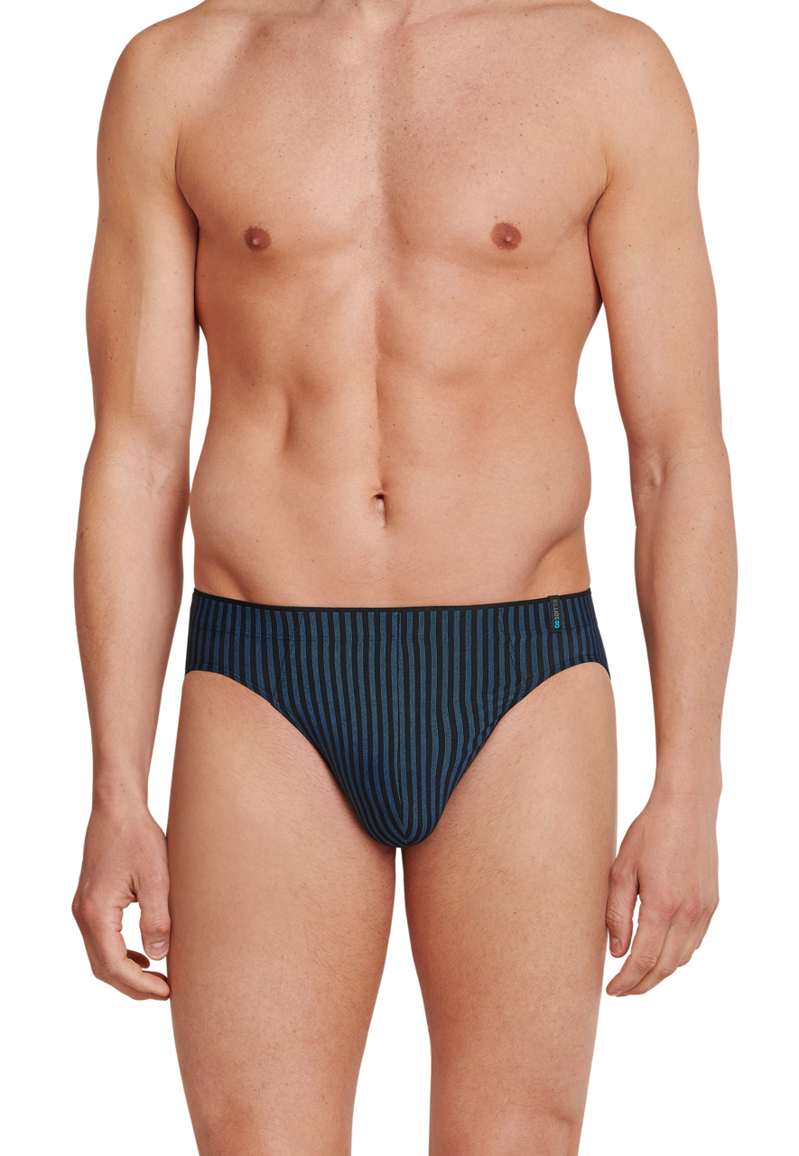 SCHIESSER Long Life Soft slip (1-pack), heren supermini marine-zwart gestreept