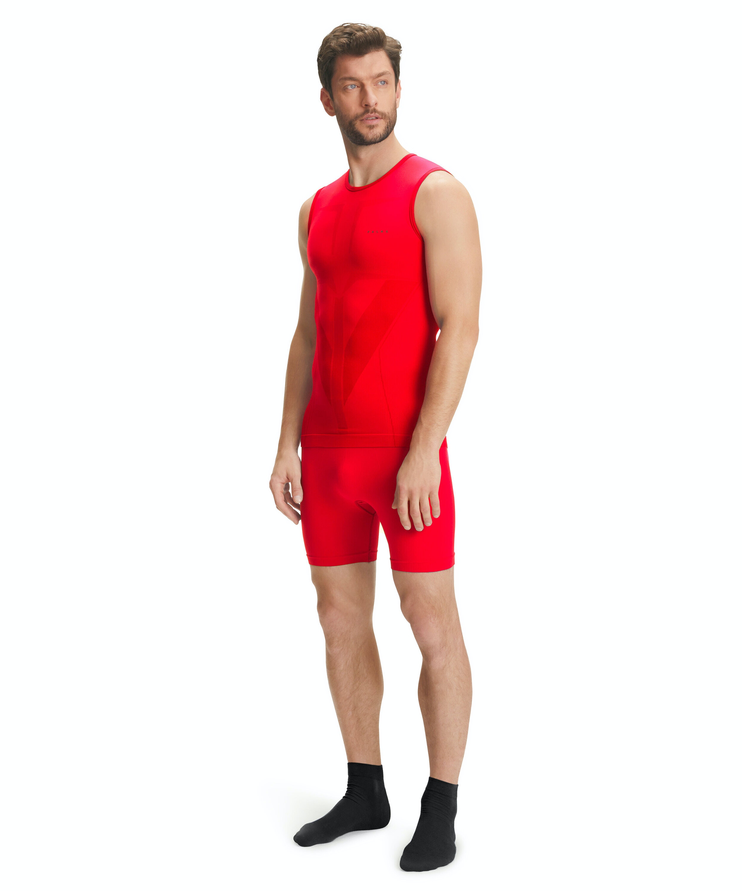 FALKE heren short tights Warm, thermobroek, rood (scarlet)