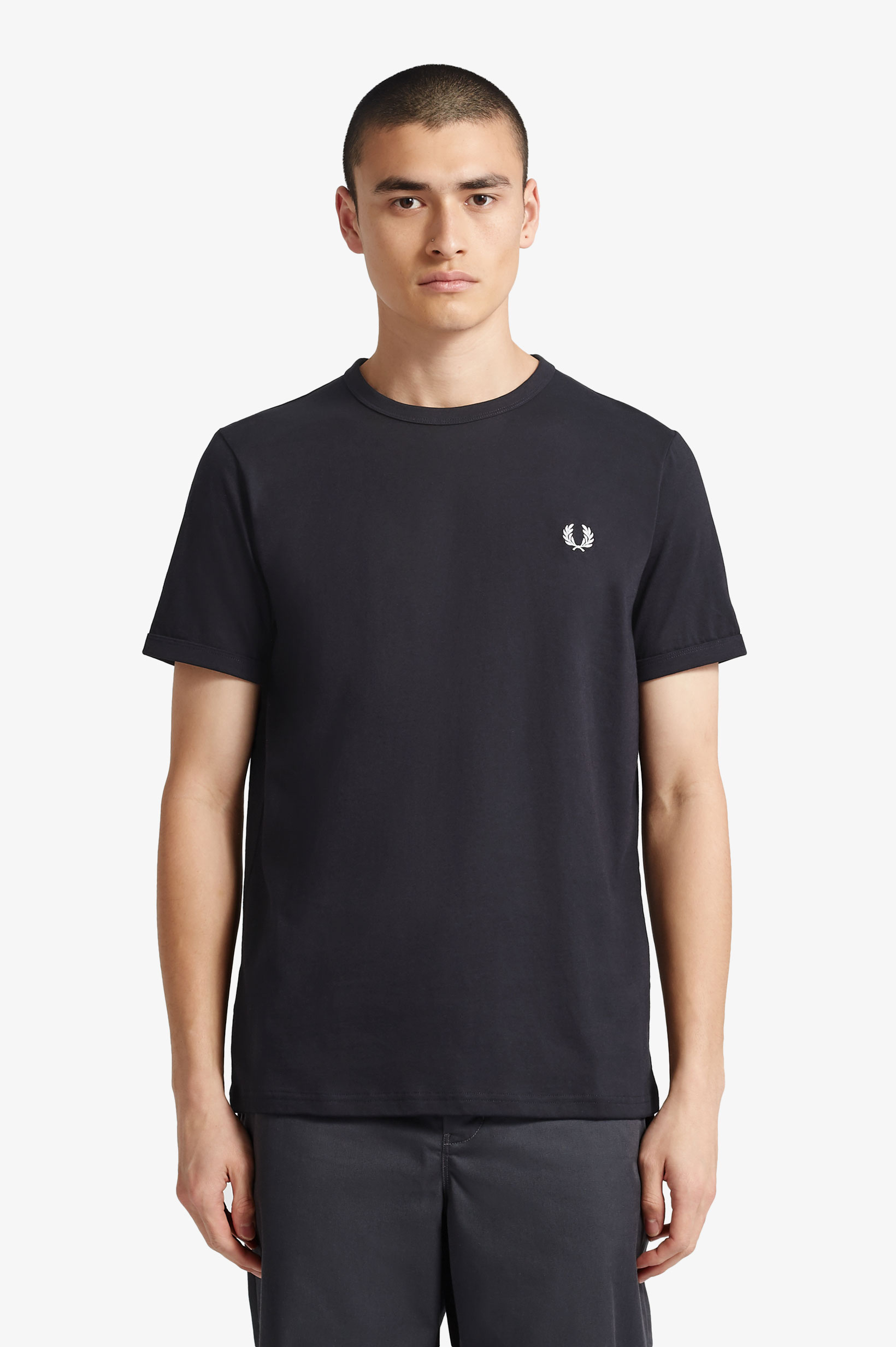 Fred Perry Ringer regular fit T-shirt M3519, korte mouw O-hals, blauw