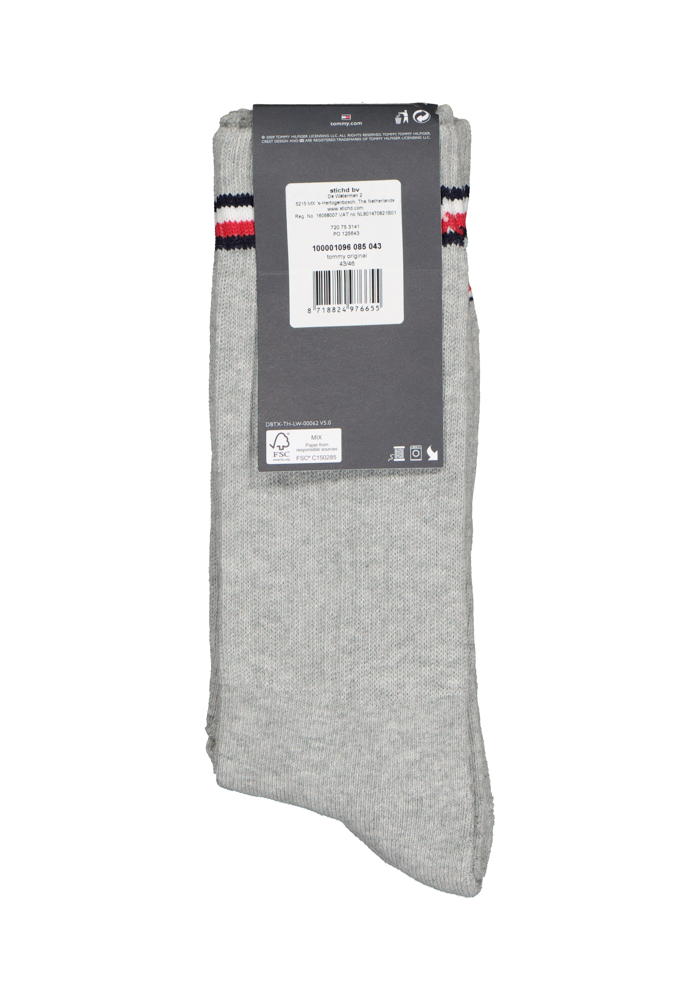 Tommy Hilfiger Iconic Sport Socks (2-pack), heren sportsokken katoen, grijs