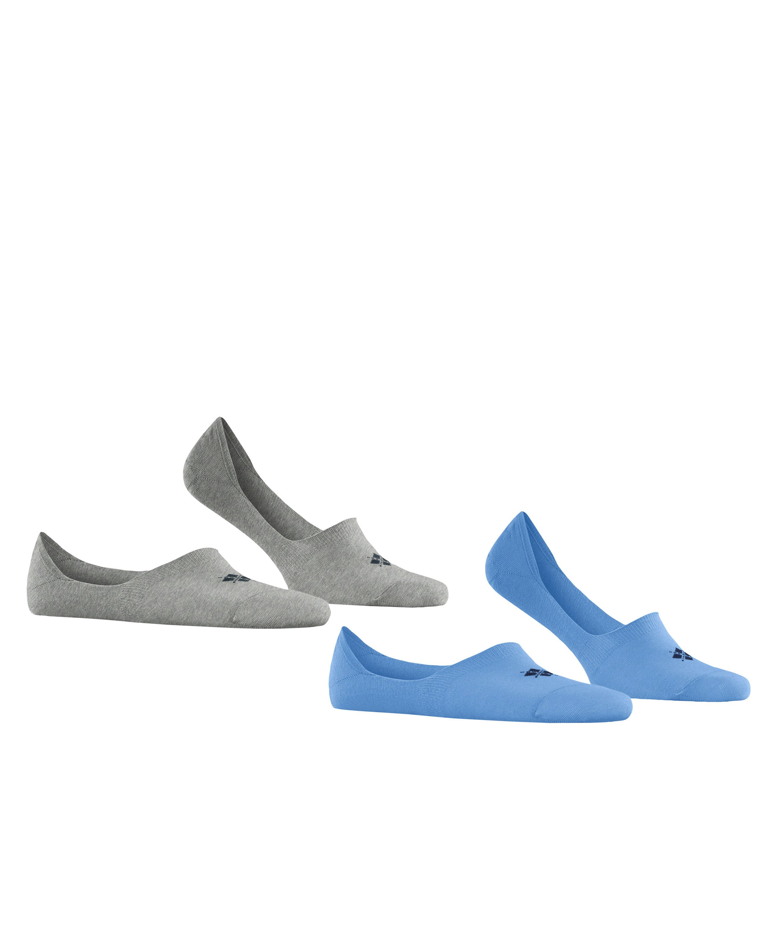 Burlington Everyday 2-Pack heren invisible sokken, blauw (pacific)
