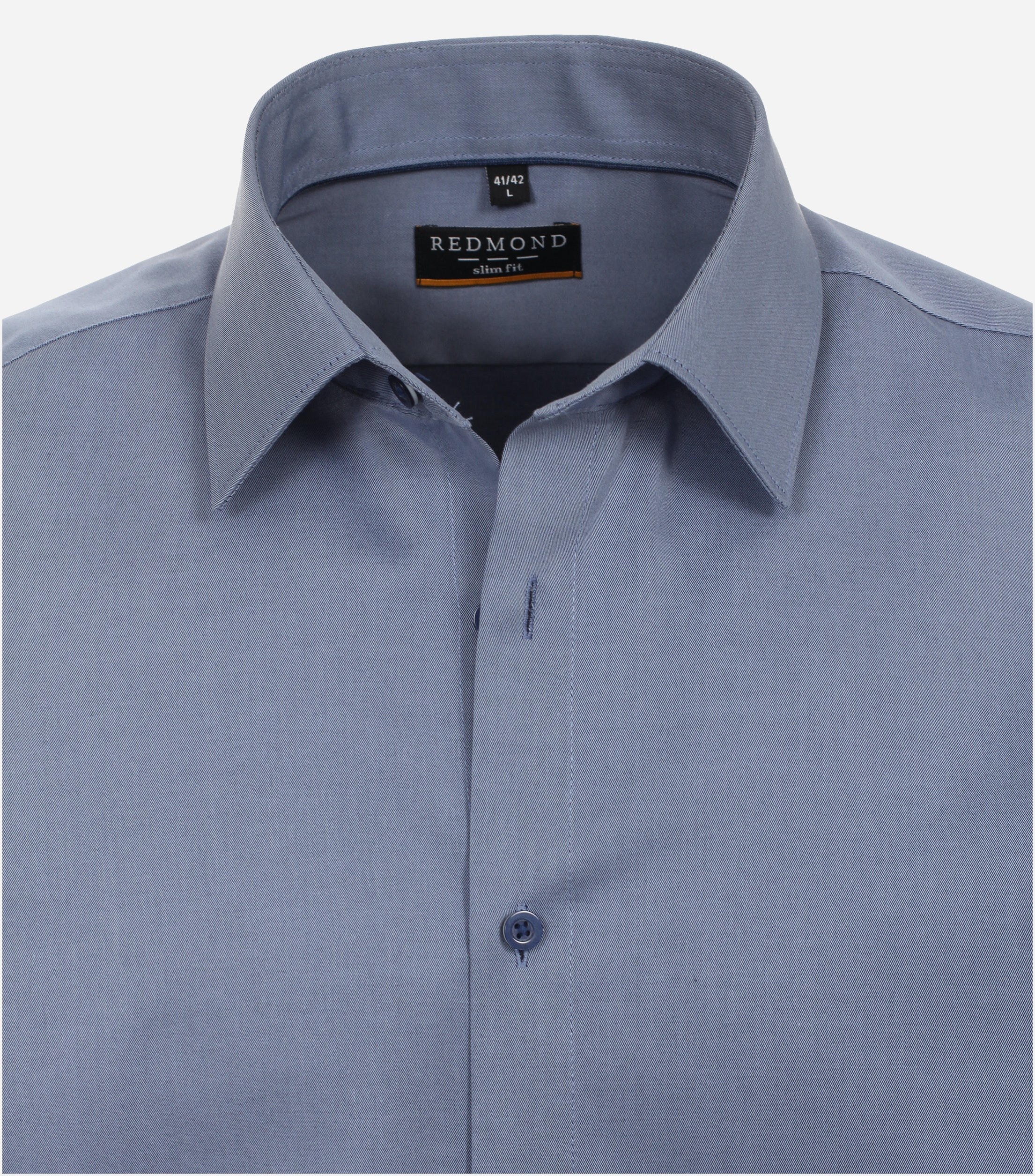 Redmond slim fit overhemd, popeline, blauw