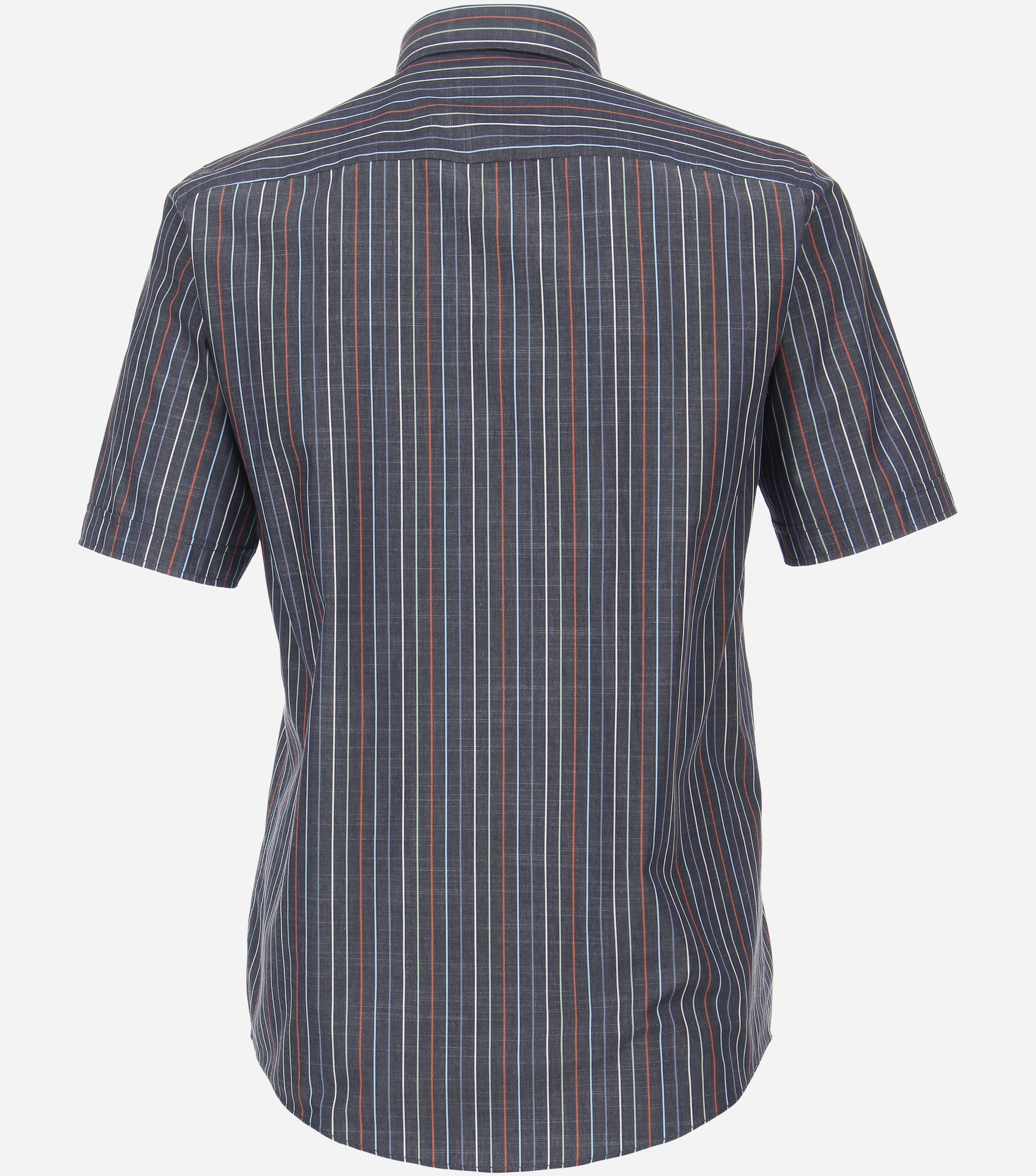 CASA MODA Sport casual fit overhemd, korte mouw, chambray, blauw gestreept
