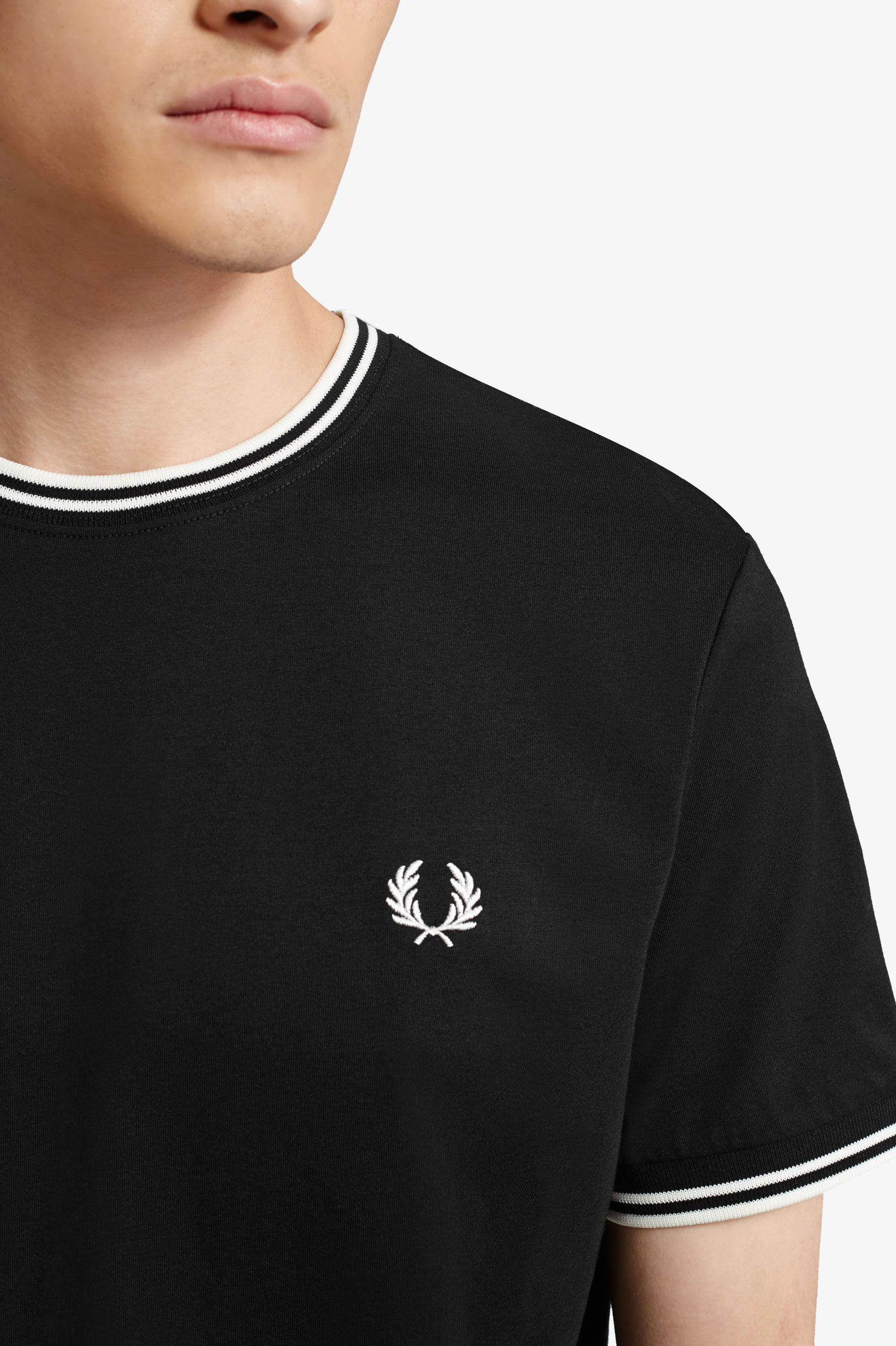 Fred Perry Twin Tipped regular fit T-shirt M1588, korte mouw O-hals, zwart