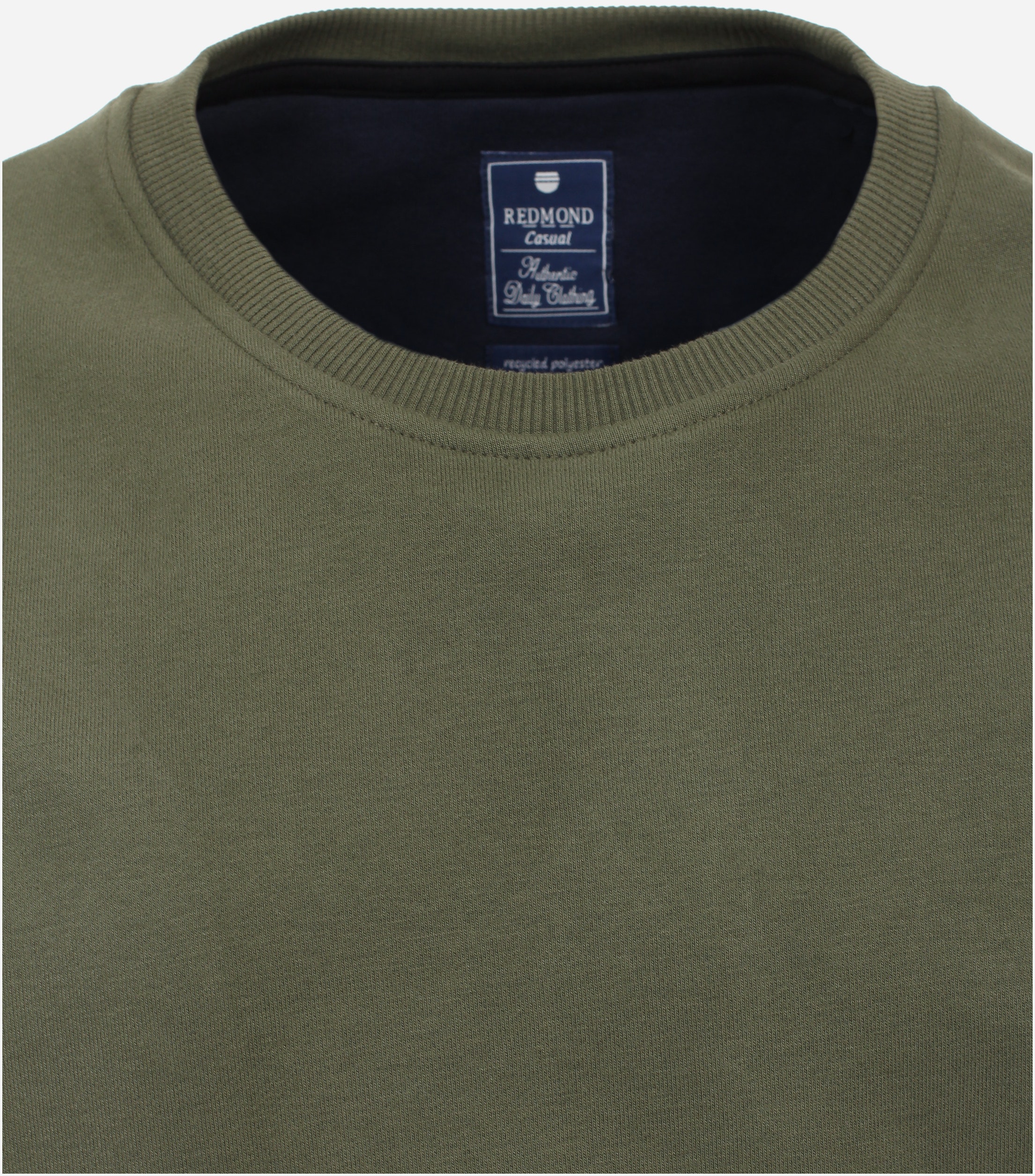 Redmond heren sweatshirt katoenmengsel, O-hals, groen (middeldik)