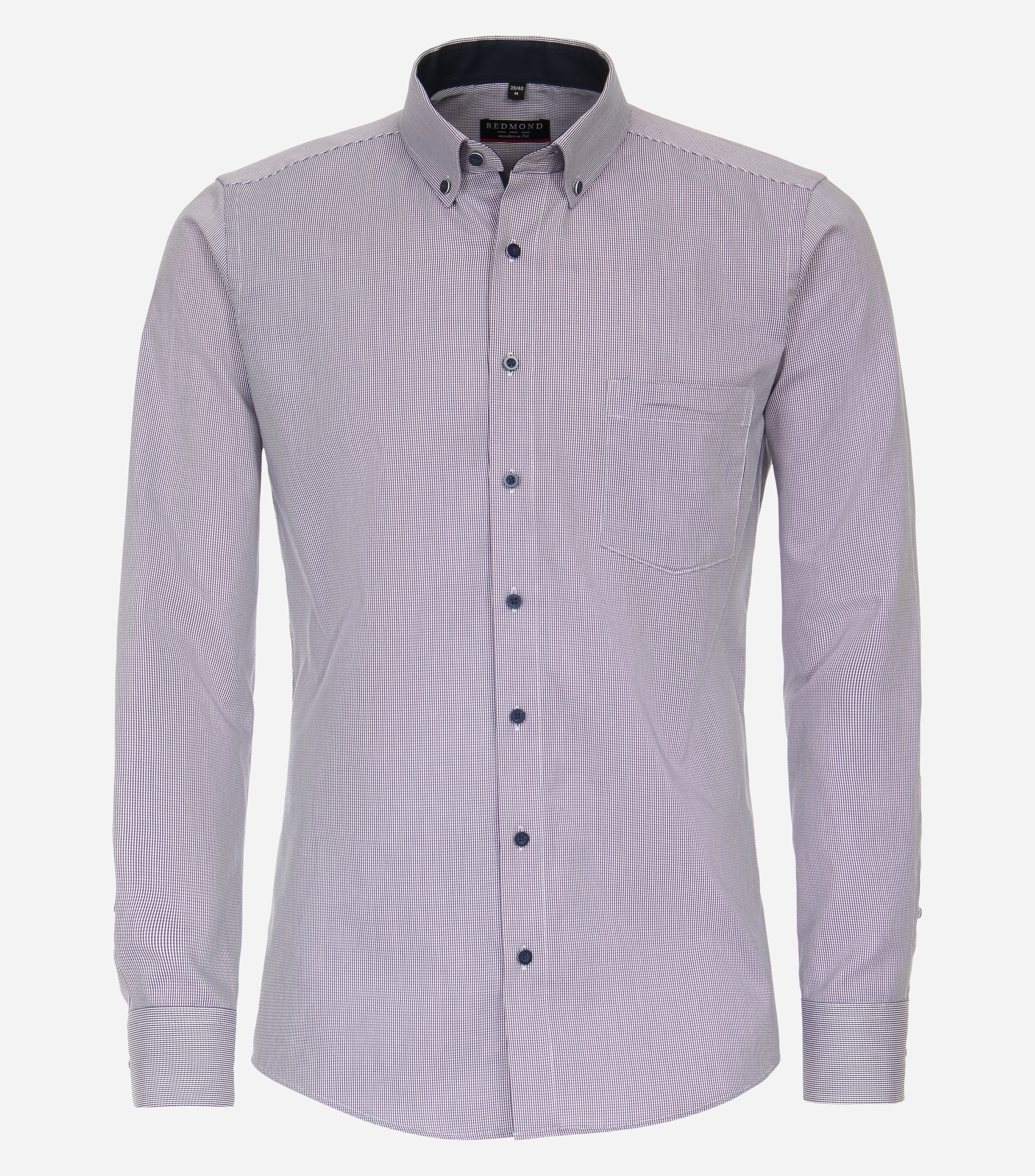 Redmond modern fit overhemd, popeline, paars