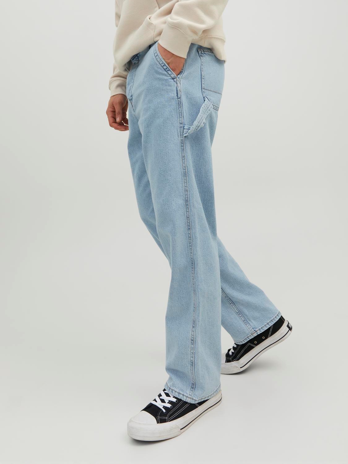 JACK & JONES Eddie Utility loose fit, heren jeans, denimblauw